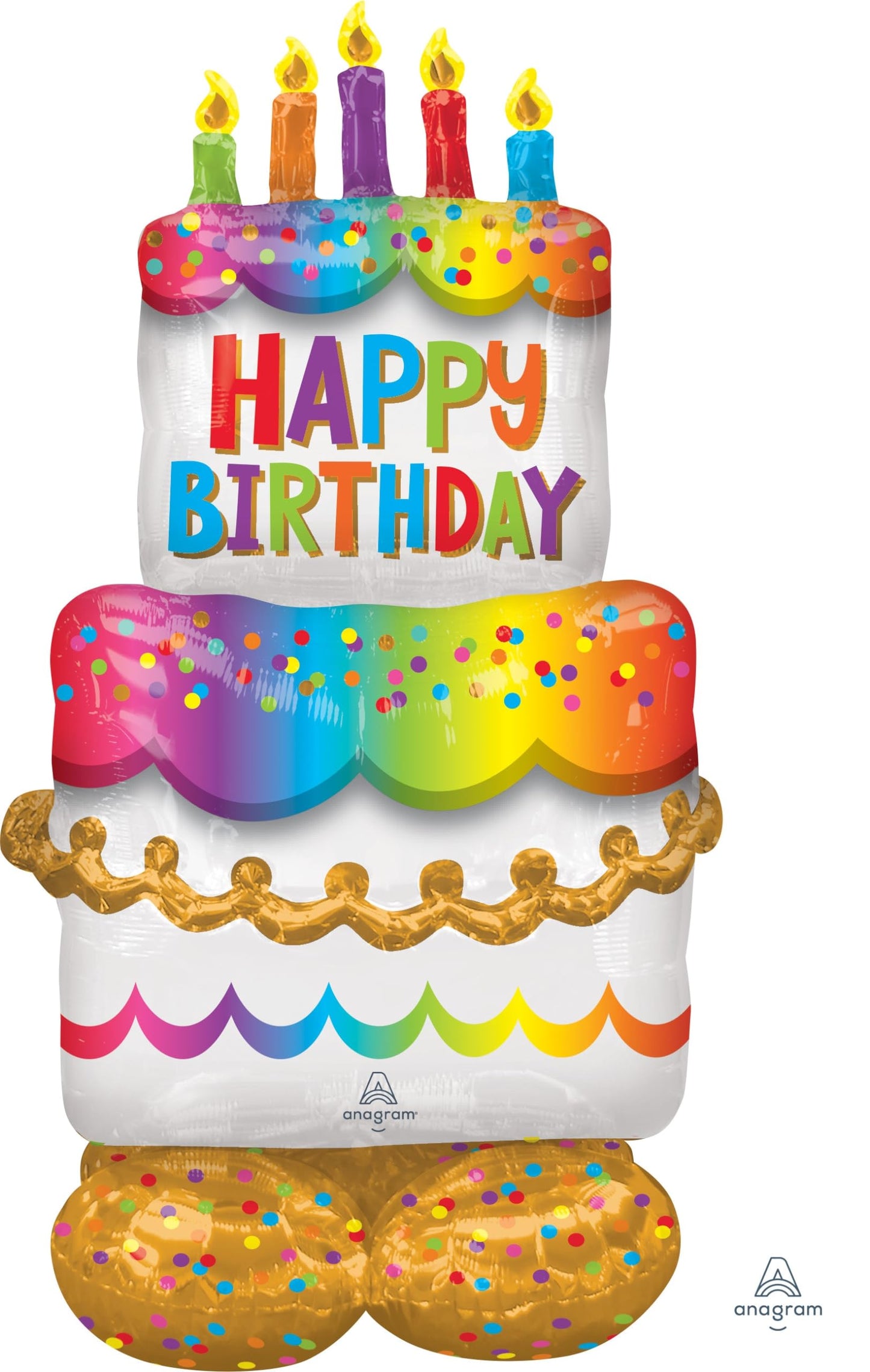 Amscan Anagram 4244911 Birthday Cake Airloonz Balloon – 53-Inch Foil Mylar, Multicolor, Pack of 1
