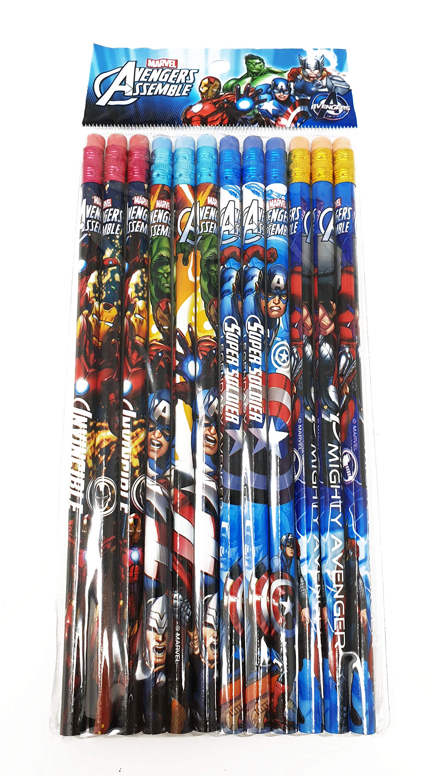 Amscan Avengers Pencils 12-Piece Multicolor Set 2 Pack