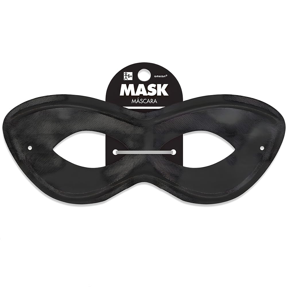 Amscan Game Ready Team Spirit Mask – Black Fabric Eye Mask for Parties & Cosplay | One Size