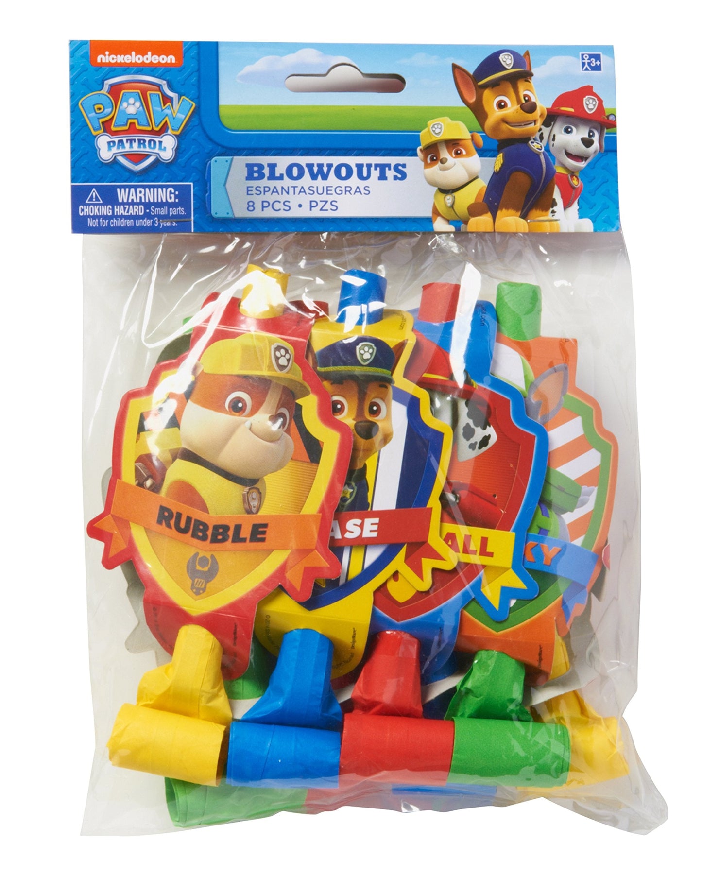 Amscan Paw Patrol Multicolor Party Blowouts – 8-Pack, 5-Inch Kids' Party Favors