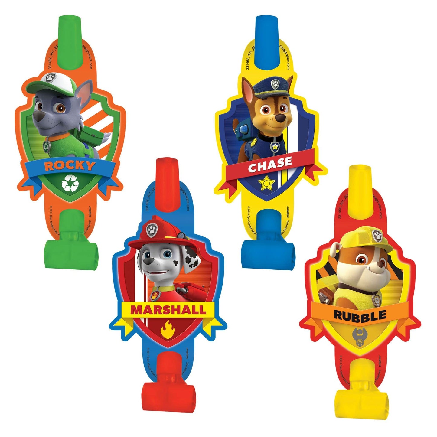 Amscan Paw Patrol Multicolor Party Blowouts – 8-Pack, 5-Inch Kids' Party Favors