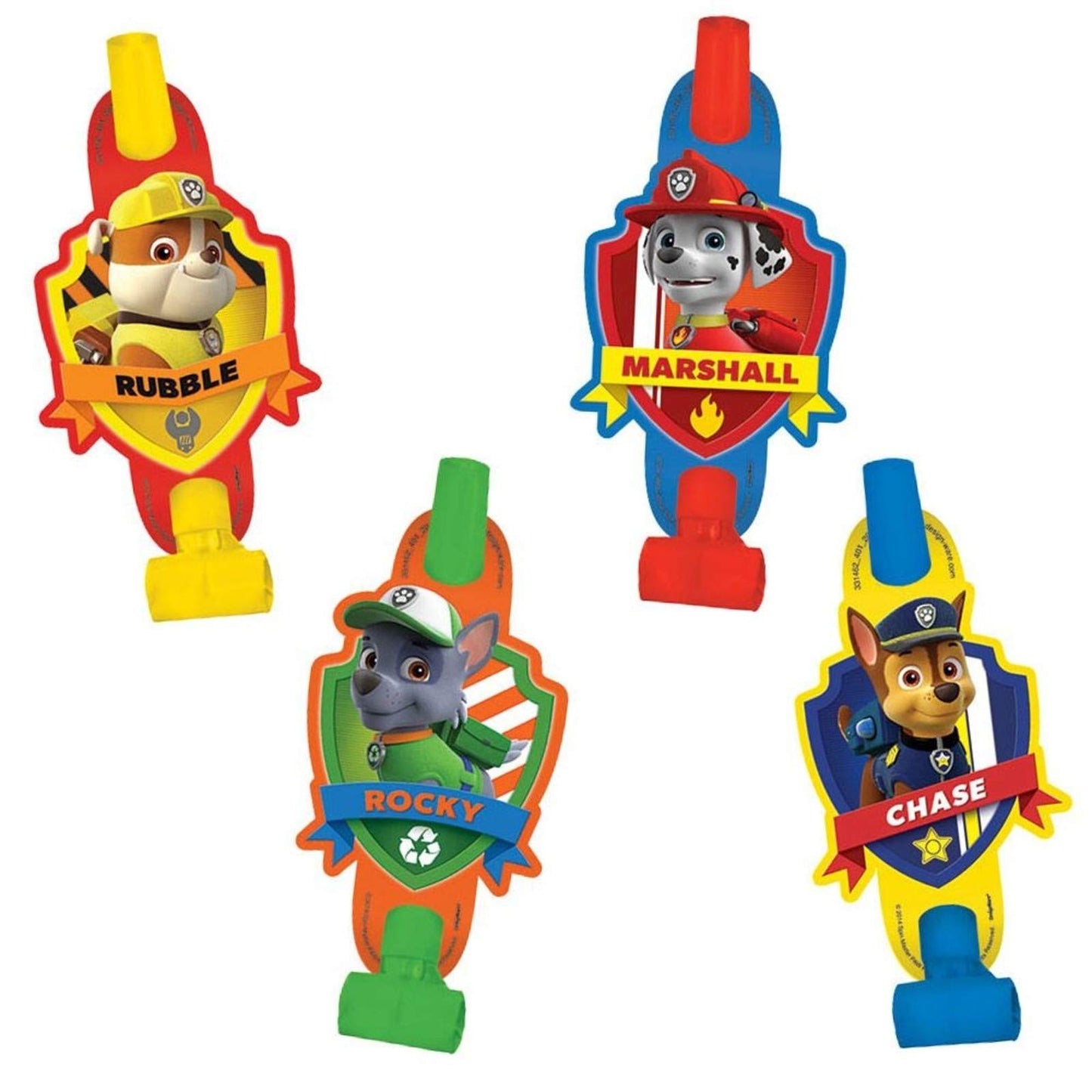 Amscan Paw Patrol Multicolor Party Blowouts – 8-Pack, 5-Inch Kids' Party Favors