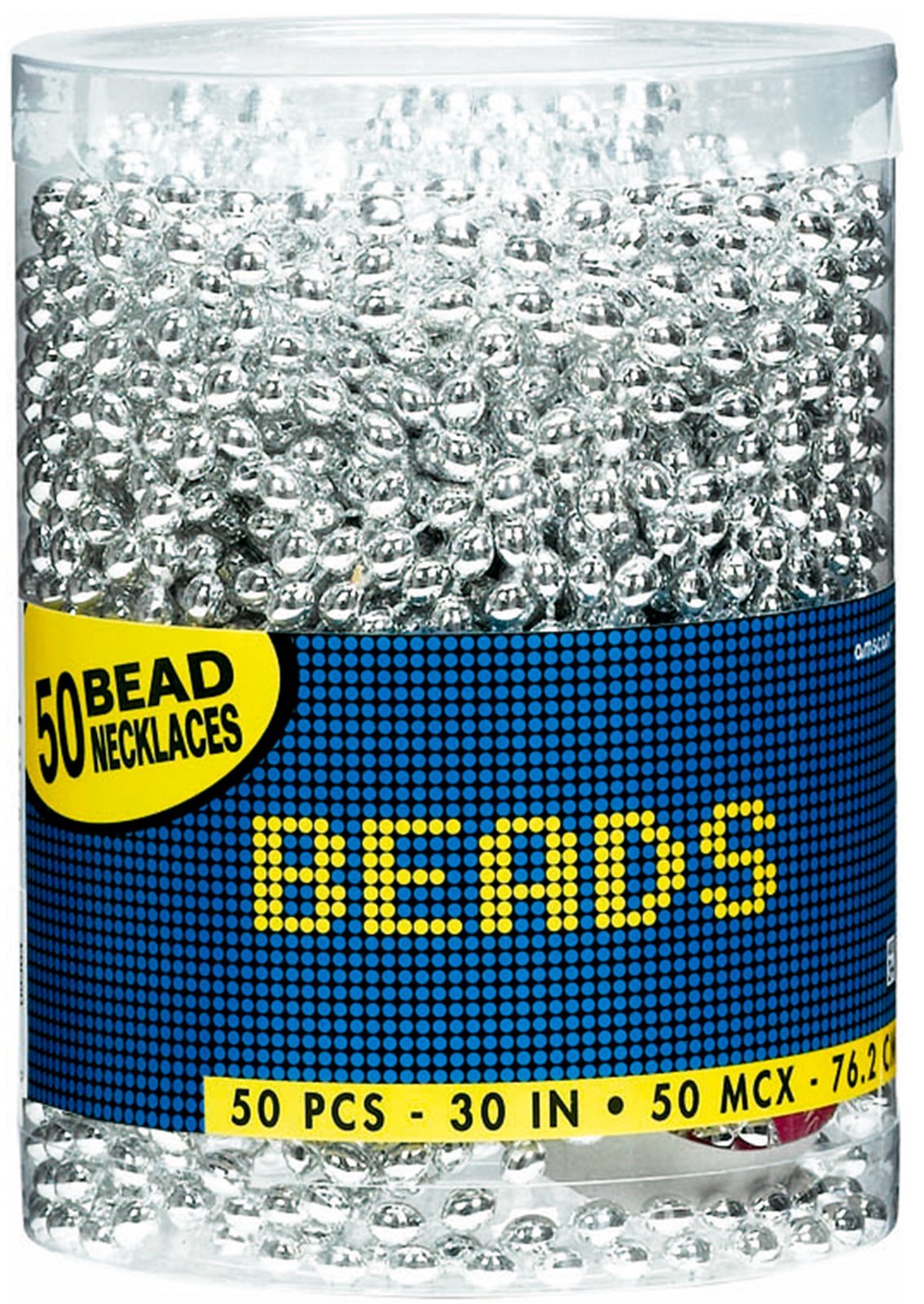 Amscan Silver Bead Necklaces 30in | Pack of 50 – Festive Party Accessories
