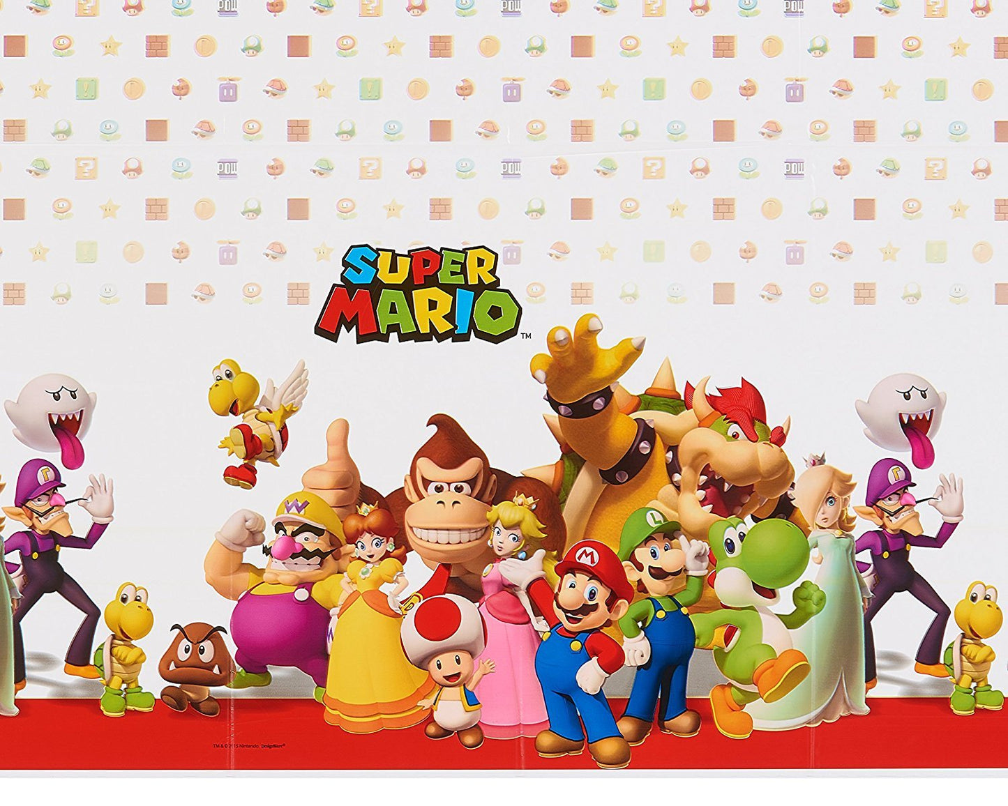 Amscan Super Mario Birthday Table Cover & Tableware – Multi Color (54 x 96)