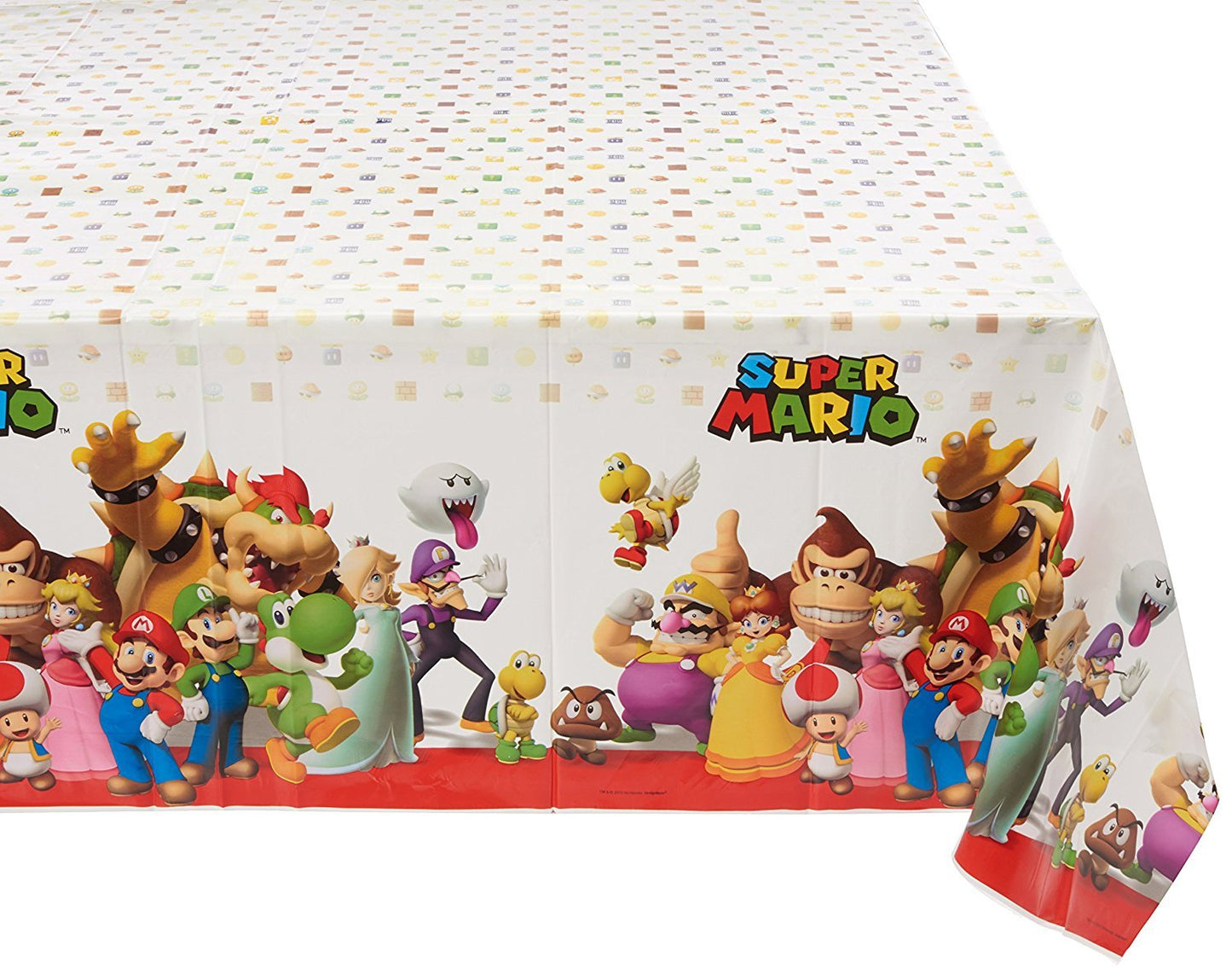 Amscan Super Mario Birthday Table Cover & Tableware – Multi Color (54 x 96)
