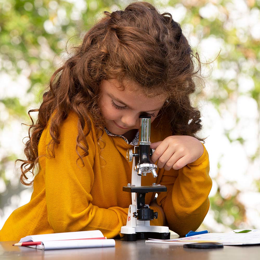 AmScope M30-ABS-KT2-W-WM 1200X Kids Microscope Kit – 52-Piece Set with LED Light, Case & Slides