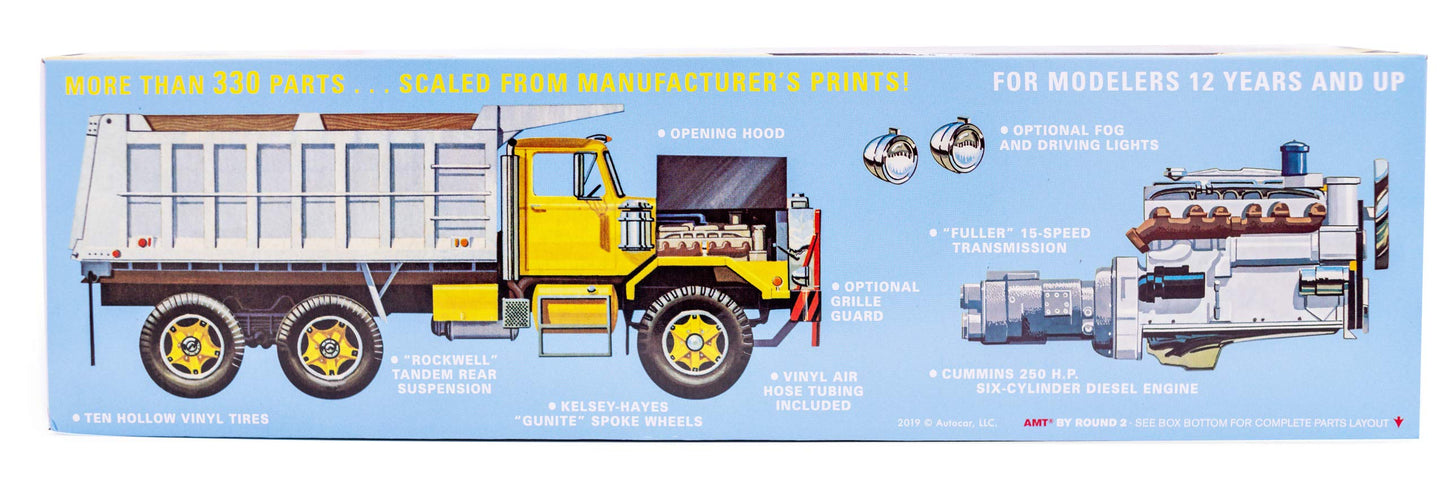 AMT Autocar Dump Truck Model Kit - 1/25 Scale Vintage Vehicle for Builders