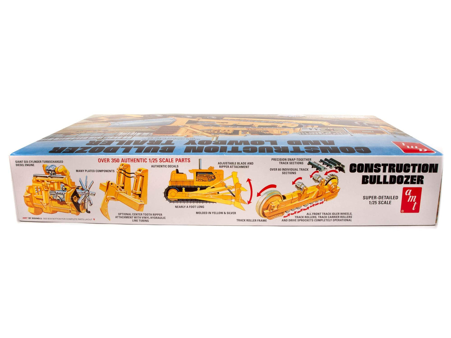 AMT 1:25 Scale Lowboy Trailer & Bulldozer Model Kit (AMT1218) – Black