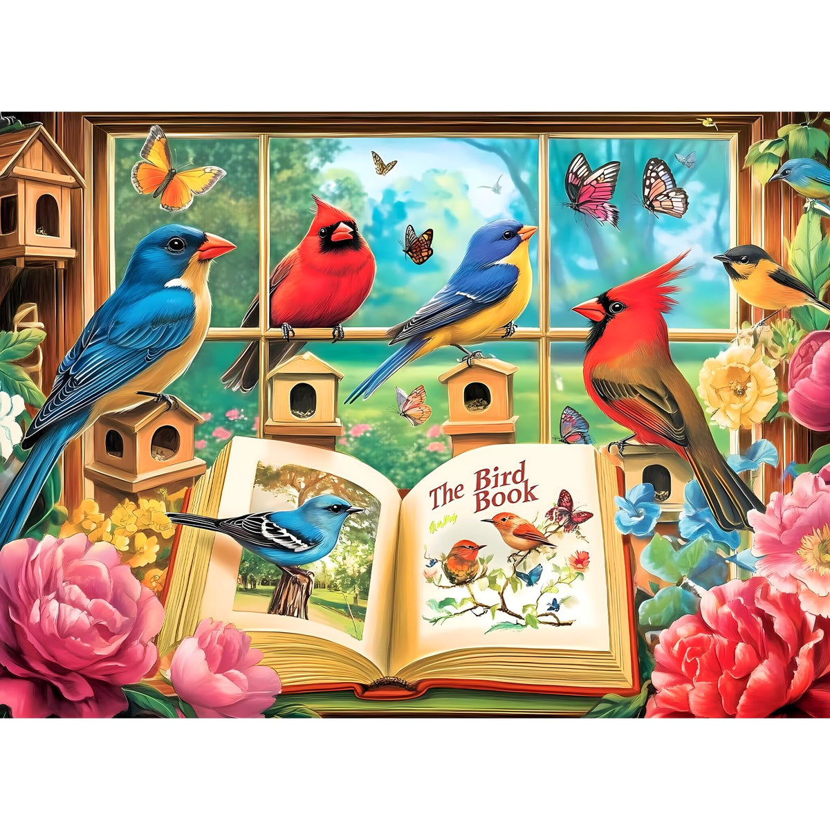 Amusding 300-Piece Jigsaw Puzzle: Bird Book for Kids, Adults & Seniors