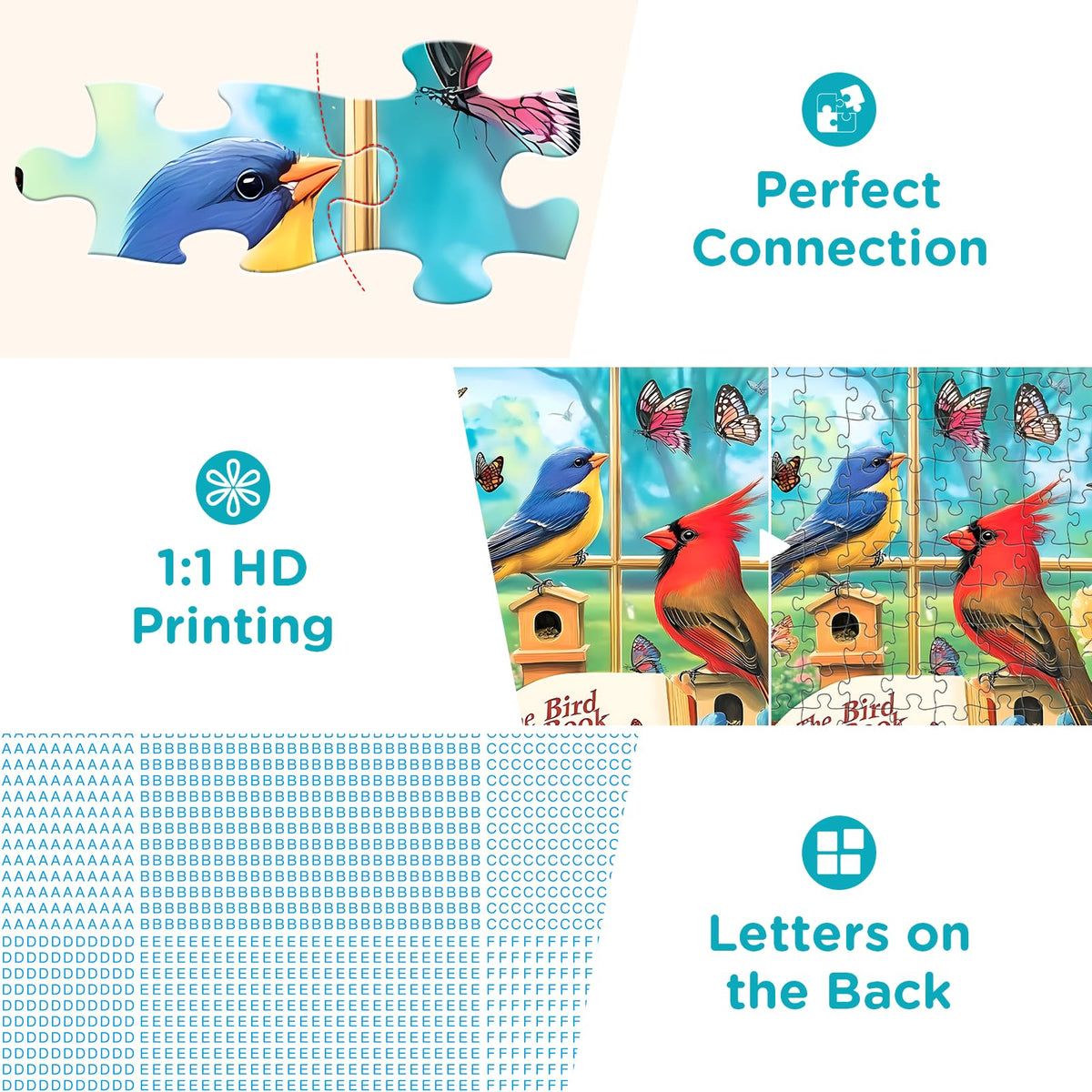 Amusding 300-Piece Jigsaw Puzzle: Bird Book for Kids, Adults & Seniors