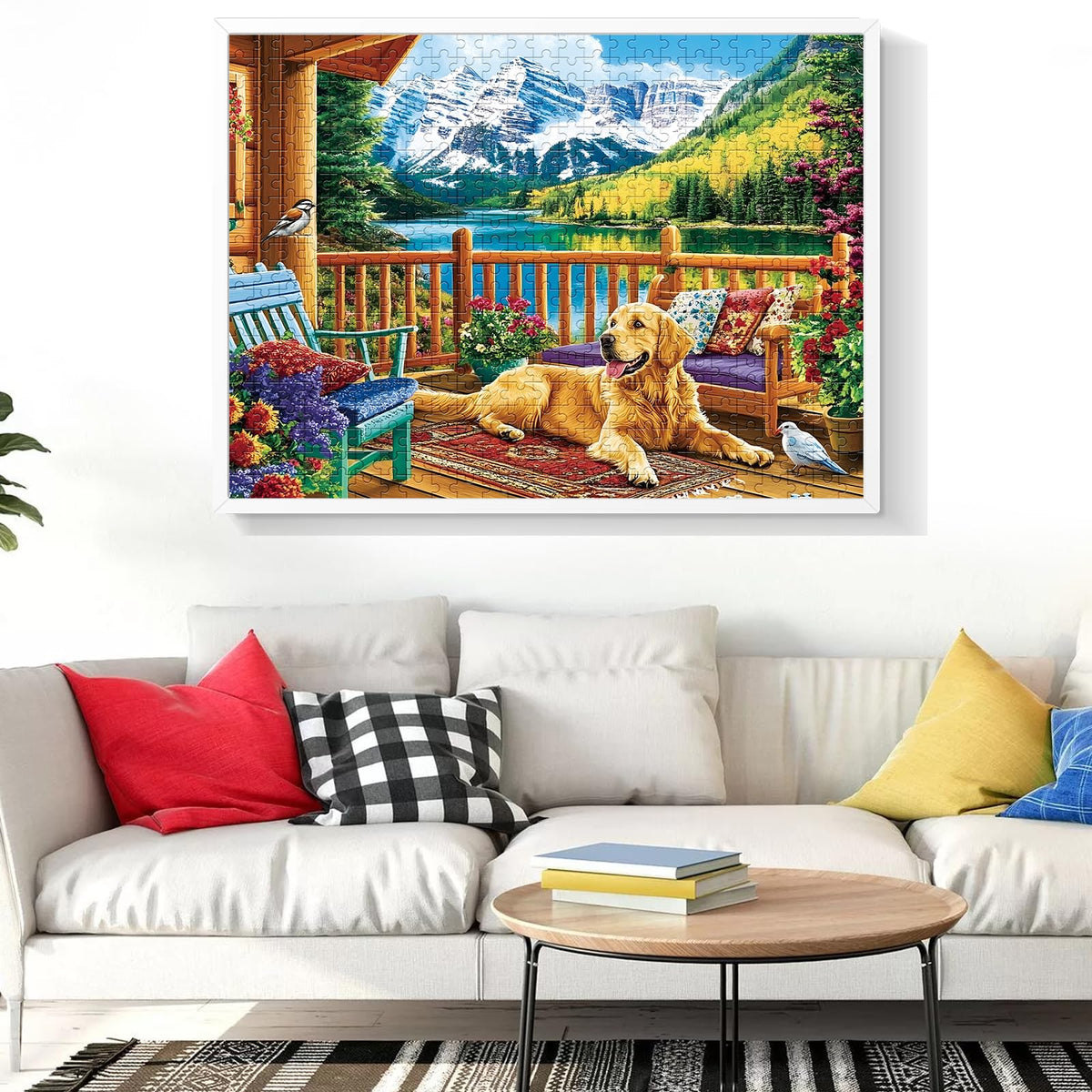 Amusding 500-Piece Dog Mountain Jigsaw Puzzle for Adults - Recycled Cardboard, 20.5x15 in