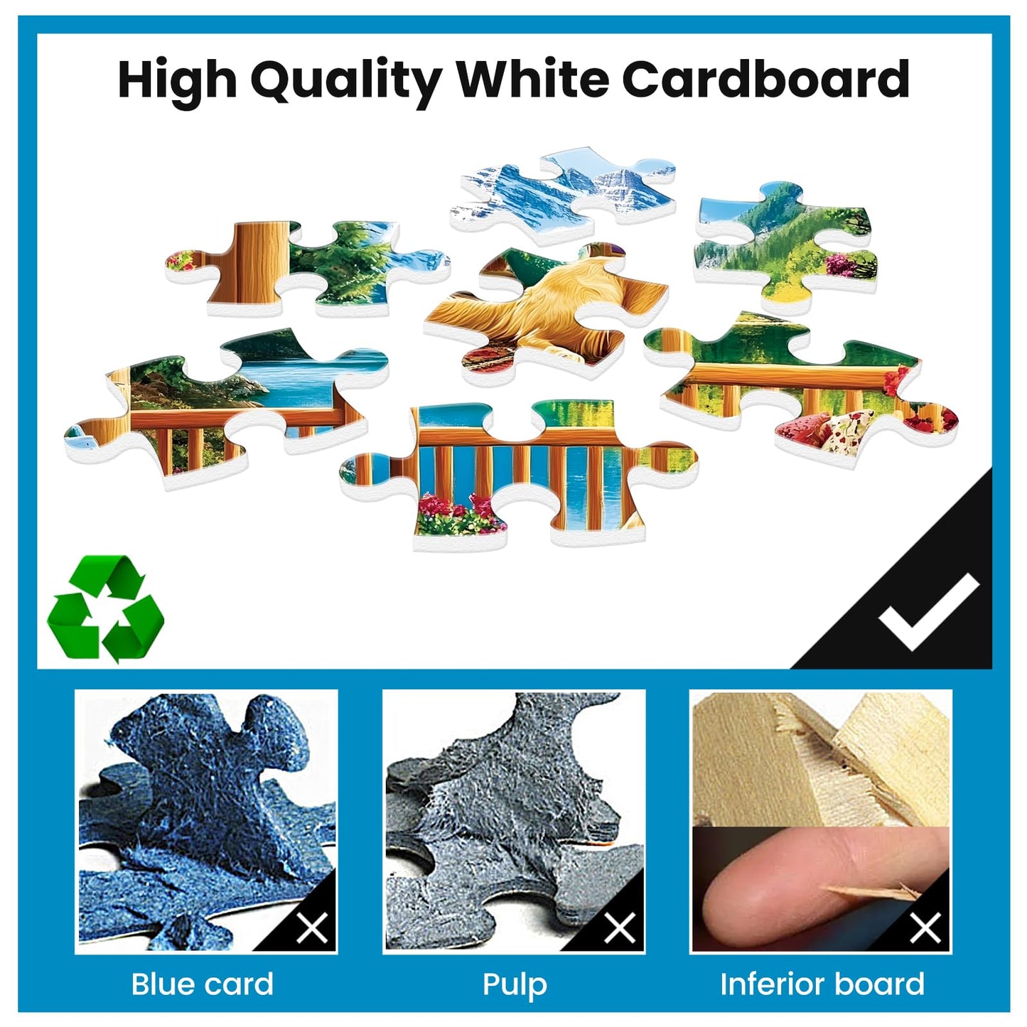 Amusding 500-Piece Dog Mountain Jigsaw Puzzle for Adults - Recycled Cardboard, 20.5x15 in