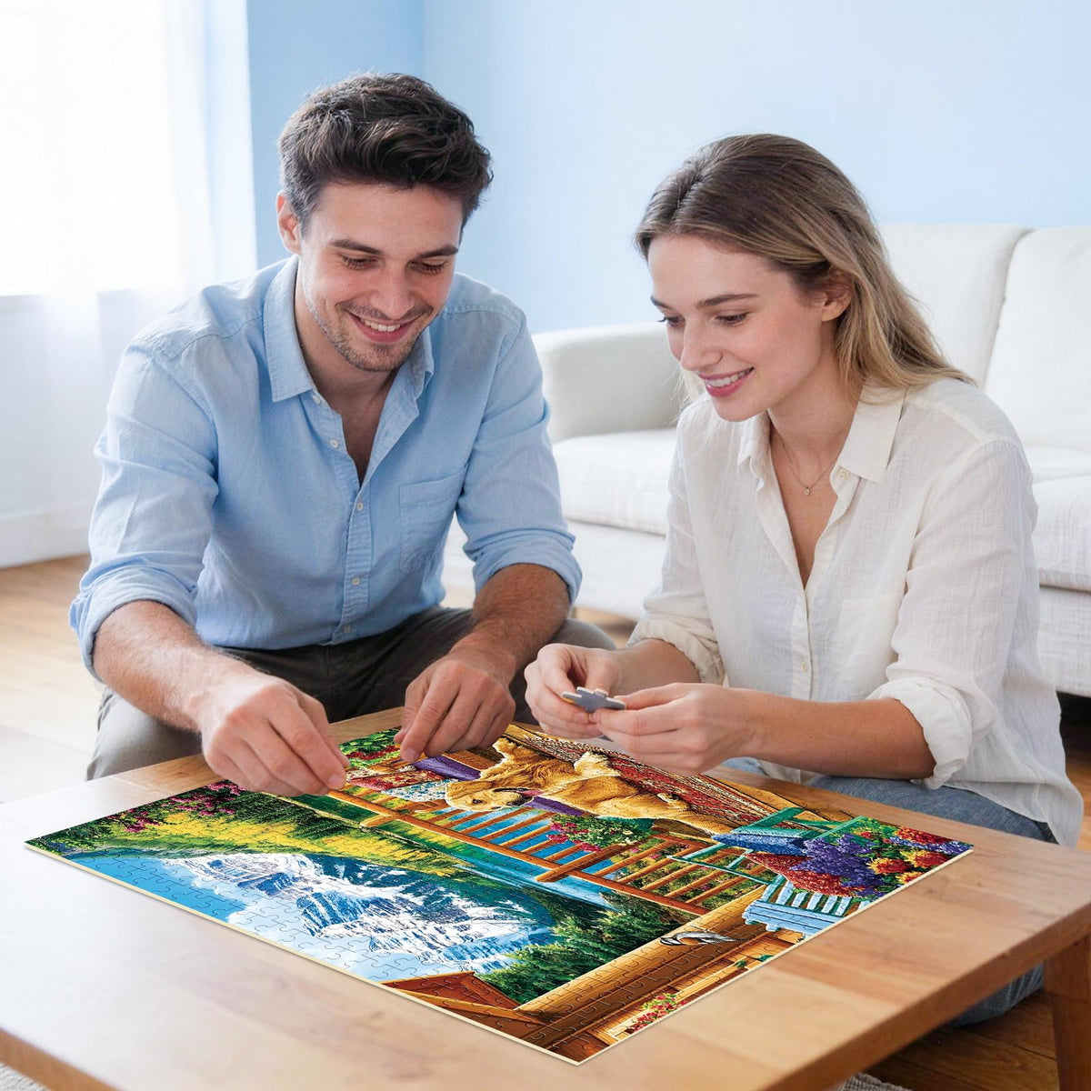 Amusding 500-Piece Dog Mountain Jigsaw Puzzle for Adults - Recycled Cardboard, 20.5x15 in