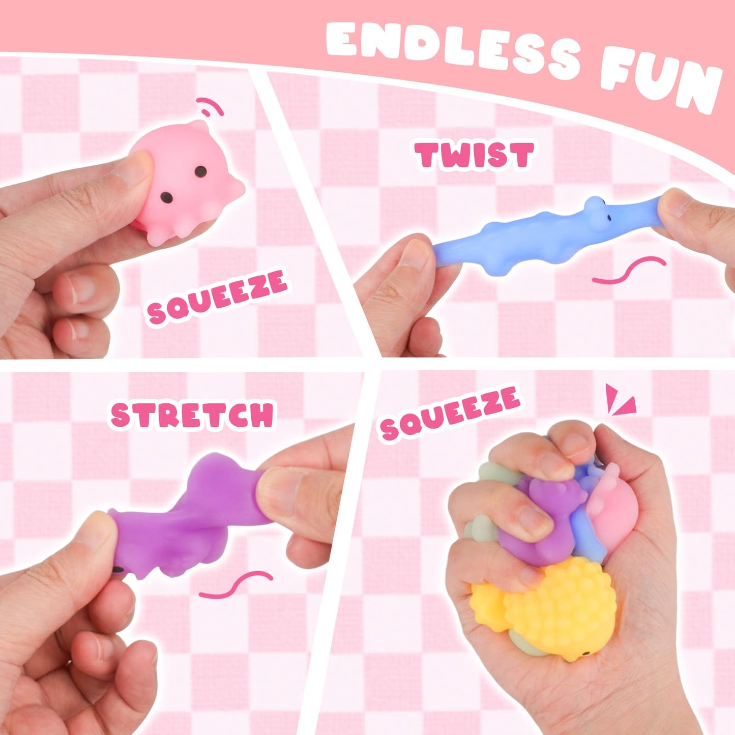 Amy & Benton 28-Pack Valentine Squishy Toys with Cards & Heart Boxes