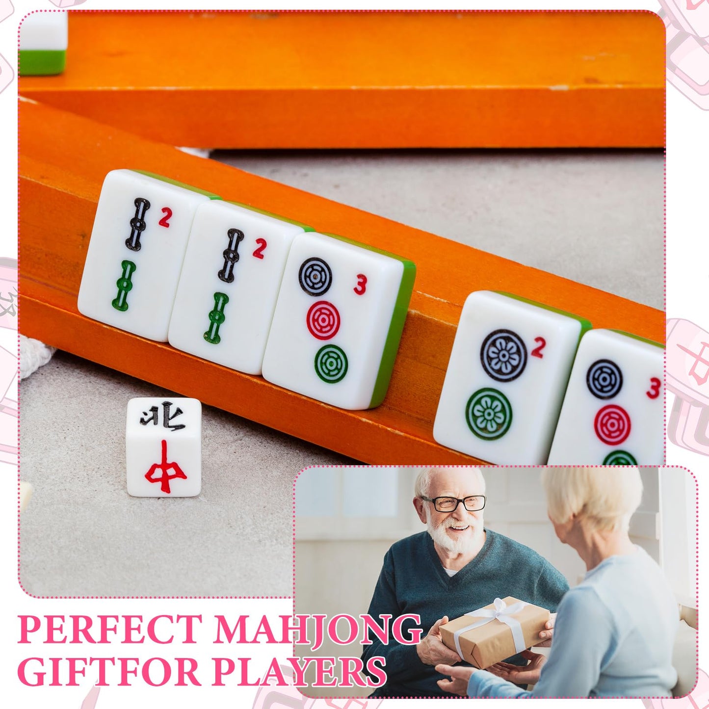 Amyhill 4-Pack Mahjong Guide Line Finder – Pink Acrylic Rules Helper for Beginners