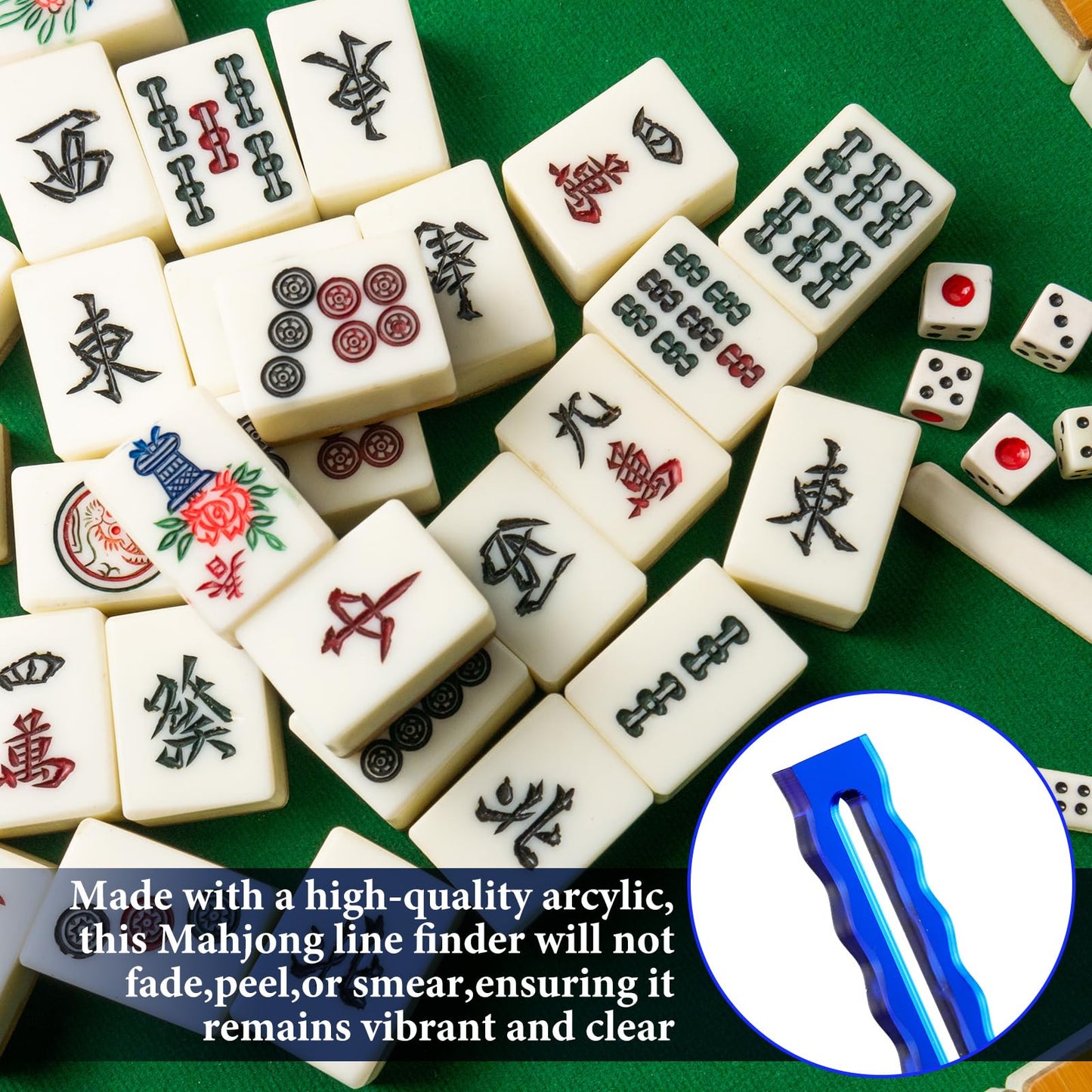 Amyhill 4 Pack Mahjong Guide Line Finder – Acrylic Colorful Rules Reader for Beginners