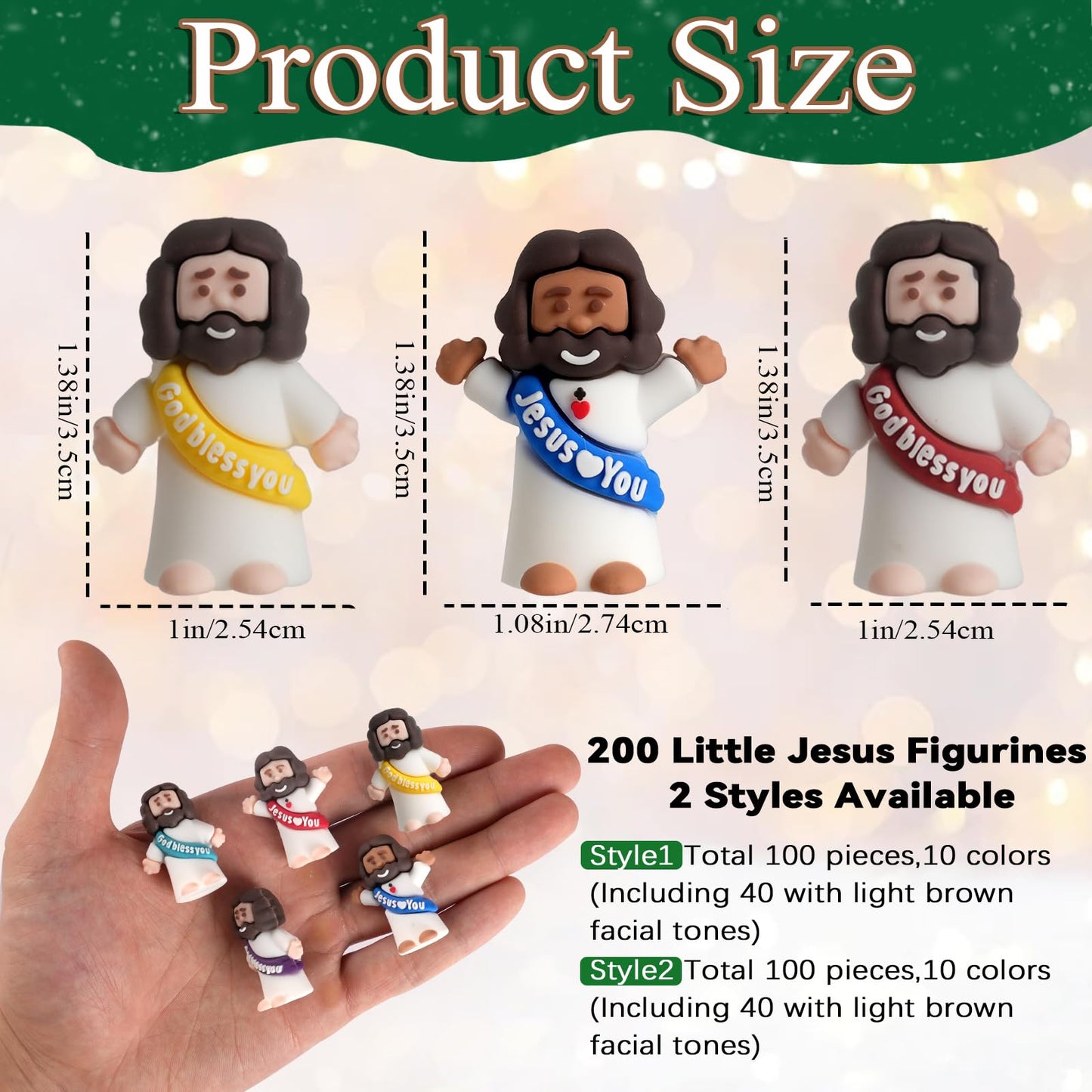 AMZFAVOR 200pcs Little Jesus Figures – Multicolor Mini PVC Figurines for Easter & Sunday School
