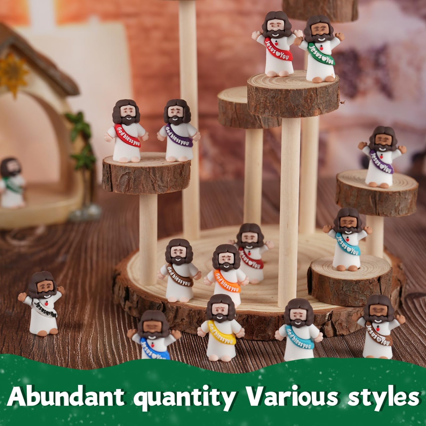 AMZFAVOR 200pcs Little Jesus Figures – Multicolor Mini PVC Figurines for Easter & Sunday School