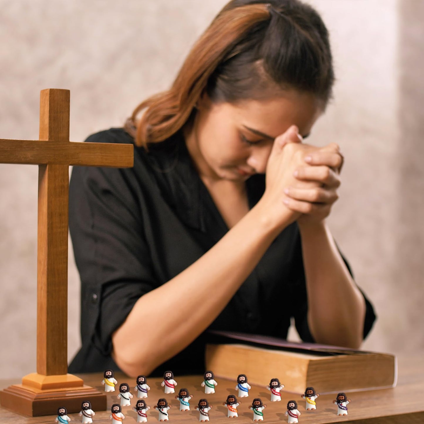 AMZFAVOR 200pcs Little Jesus Figures – Multicolor Mini PVC Figurines for Easter & Sunday School