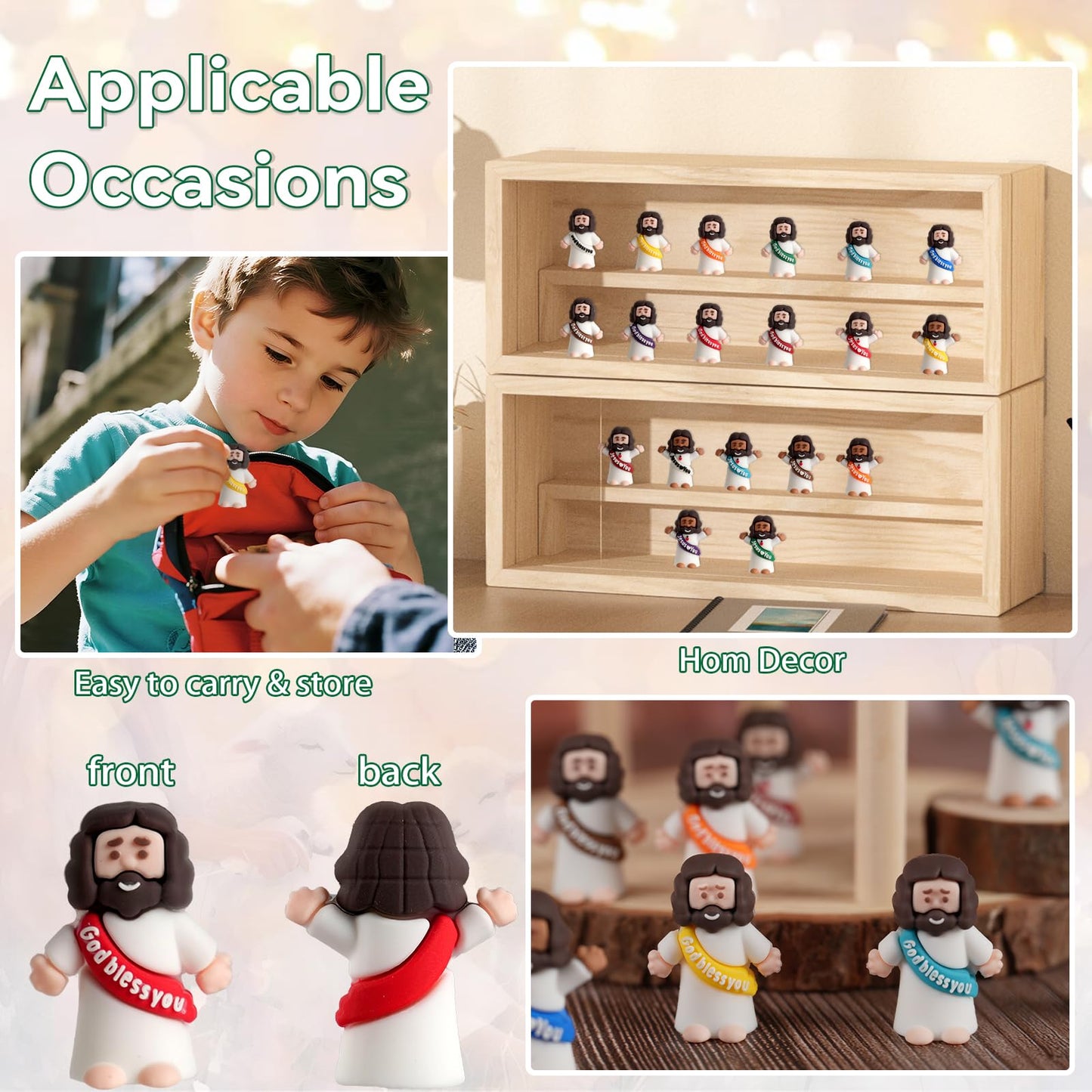 AMZFAVOR 200pcs Little Jesus Figures – Multicolor Mini PVC Figurines for Easter & Sunday School