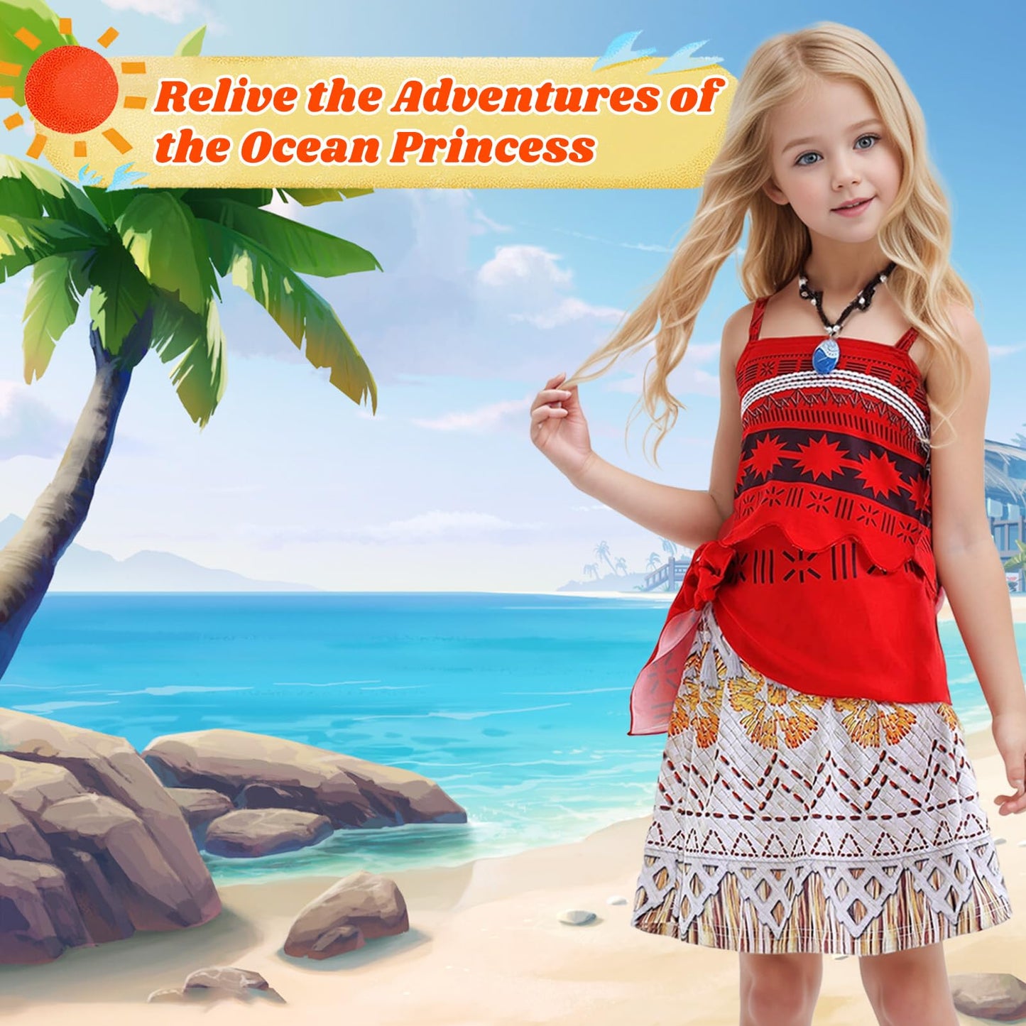 AmzManch Girls Princess Costume Set - Toddler Dress Up Skirt Outfit 8/7-8 Years