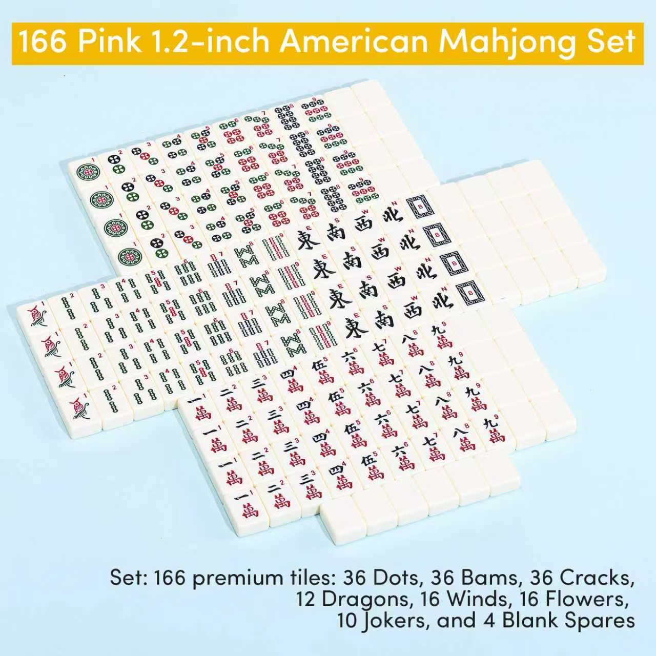 ANABIUP American Mahjong 166-Tile Creamy White Set — Complete Game