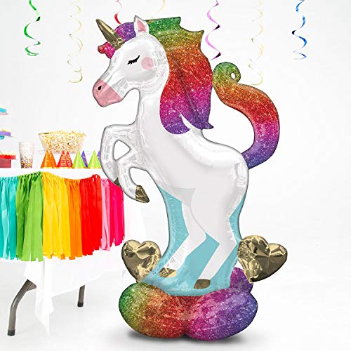 Anagram Unicorn Airloonz 55-inch Foil Balloon – Air-Inflated, Pack of 1