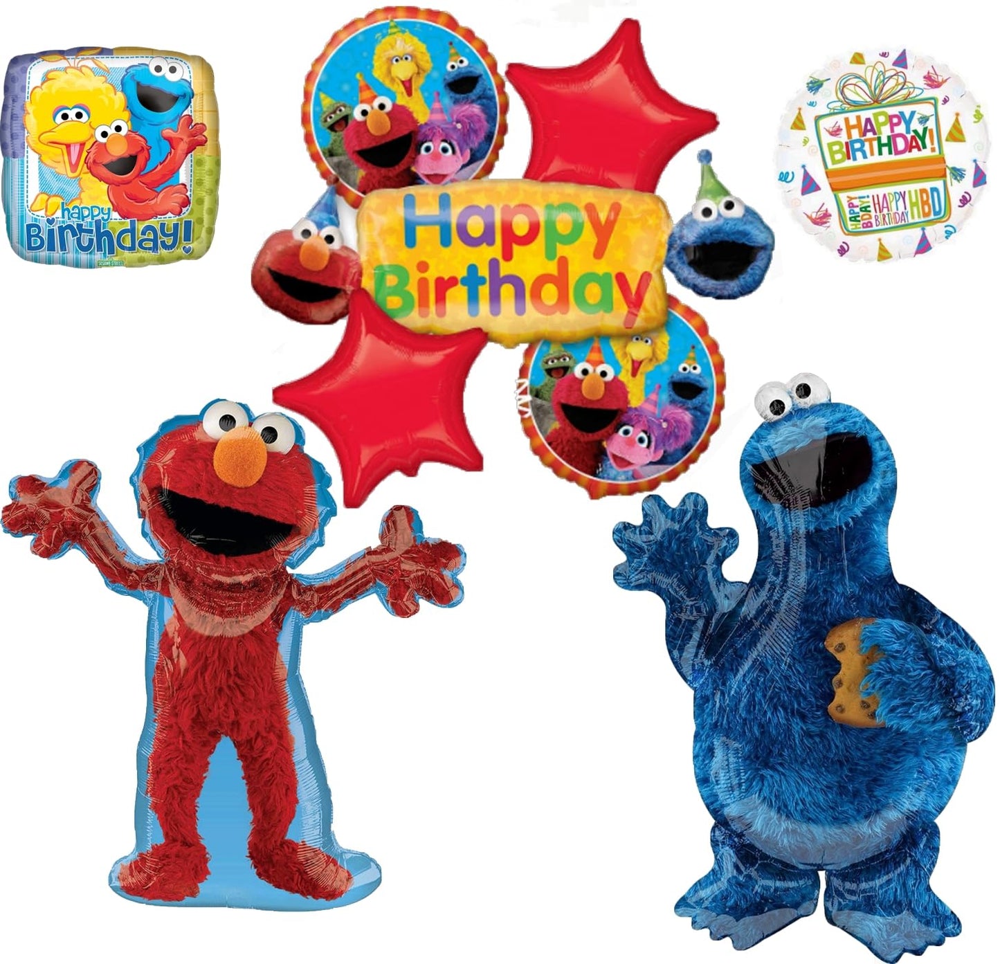 Sesame Street Elmo & Cookie Monster Birthday Balloon Bouquet | Anagram