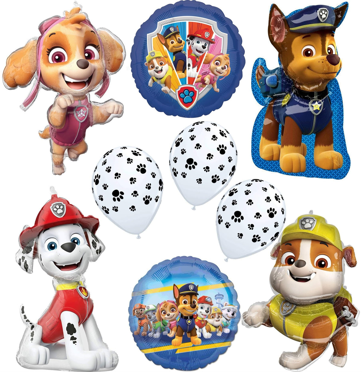 Anagram Paw Pups Birthday Balloon Bouquet – Skye, Rubble, Marshall & Chase (BQ_4134)