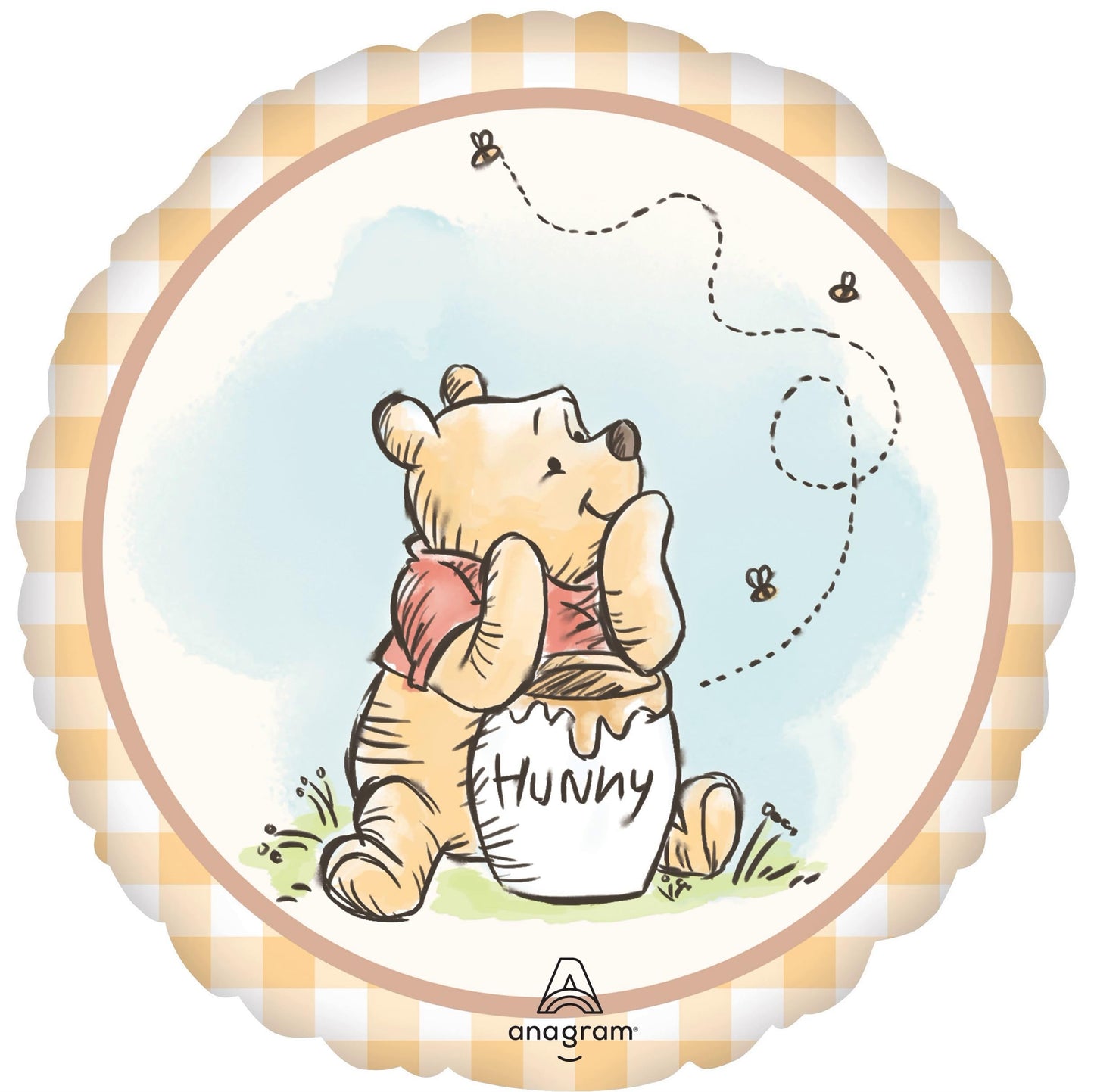 Anagram Classic Pooh Birthday Party 7‑Piece Balloon Bouquet with AirLoonz