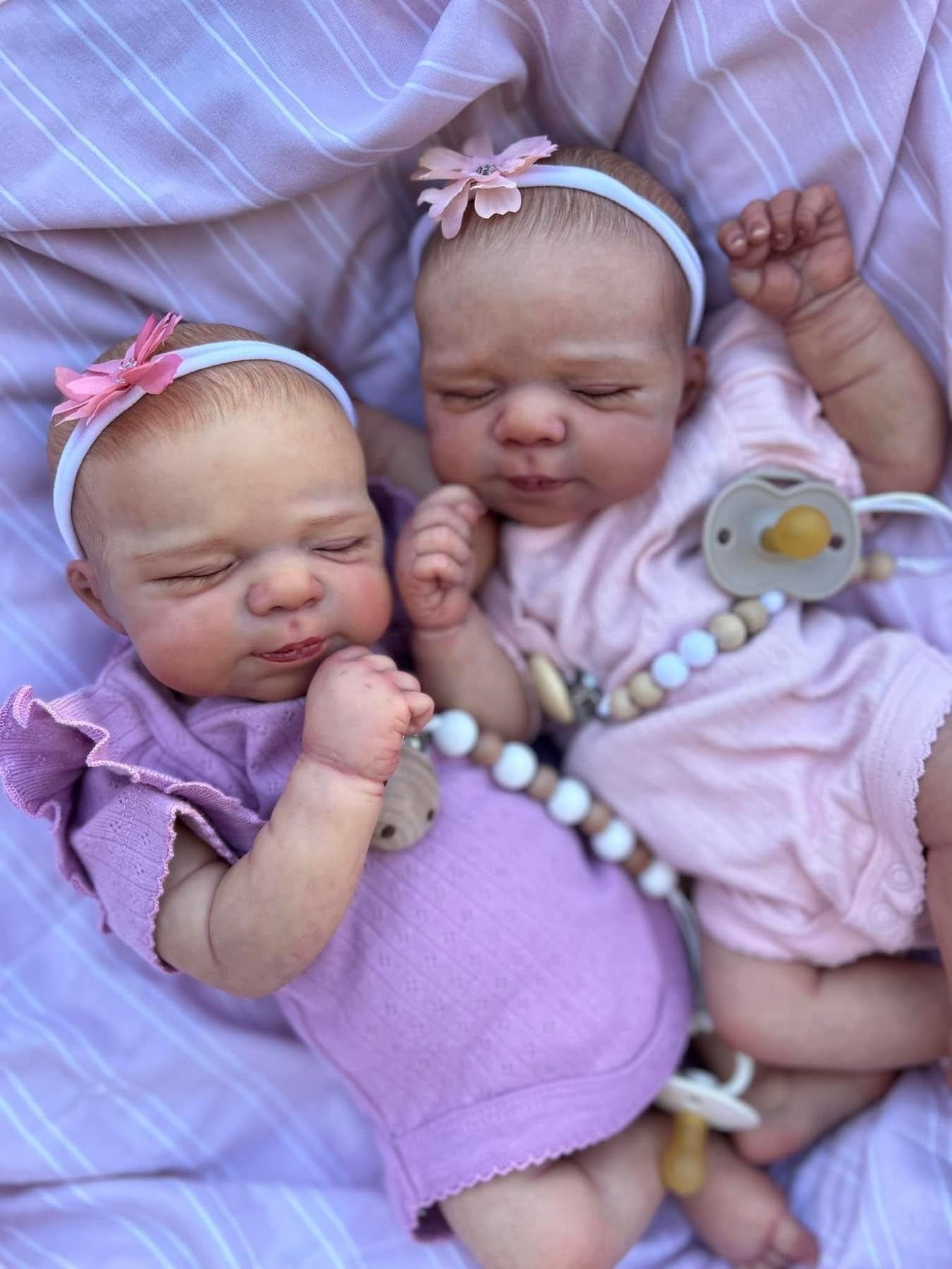 Anano 18-Inch Silicone Full-Body Reborn Twin Dolls – Lifelike Realistic Baby Girls