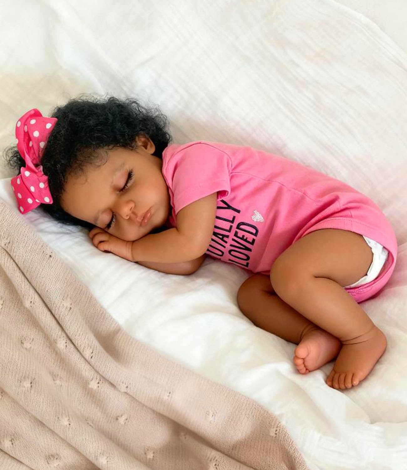 Anano Black Reborn Baby Doll – 20-Inch Full Body Silicone Girl, Brown Skin