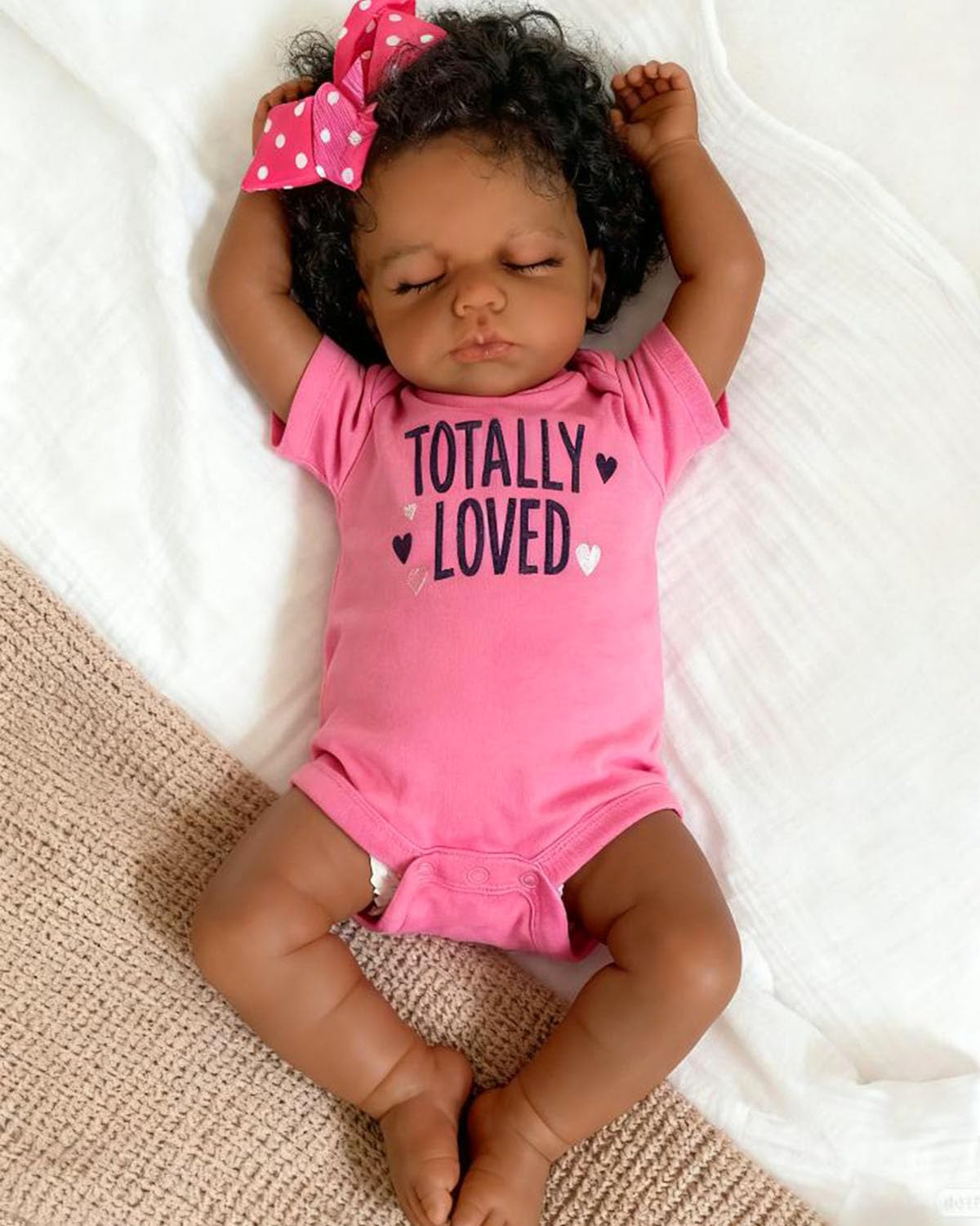 Anano Black Reborn Baby Doll – 20-Inch Full Body Silicone Girl, Brown Skin