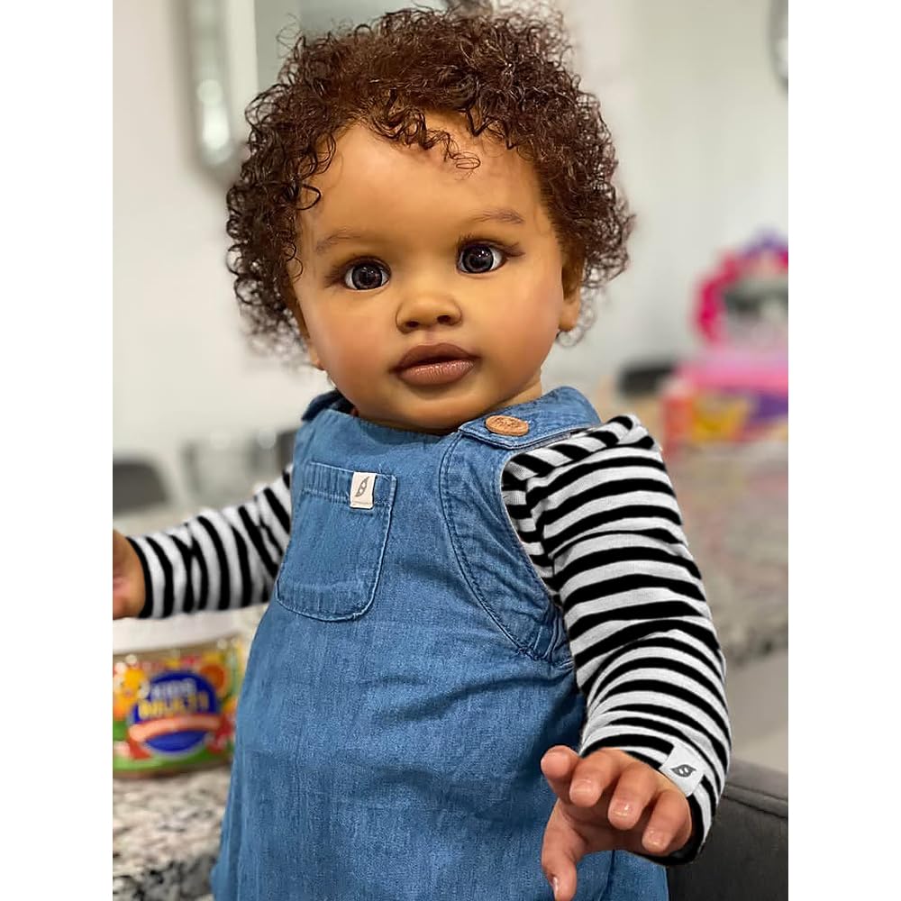 Anano Giant 26" Black Biracial Reborn Baby Boy Doll – Realistic Silicone Reborn Toddler