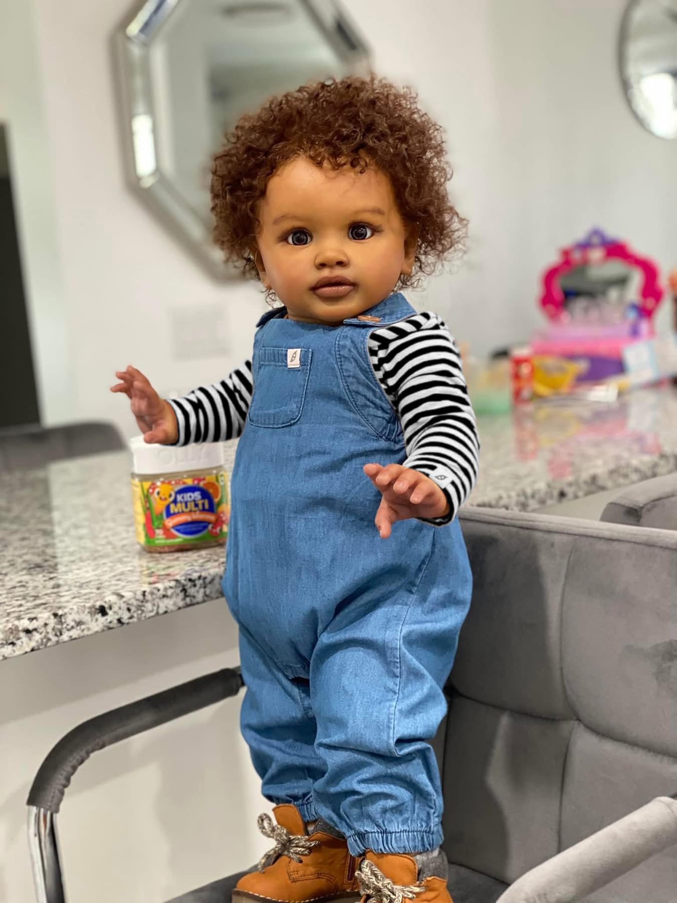 Anano Giant 26" Black Biracial Reborn Baby Boy Doll – Realistic Silicone Reborn Toddler