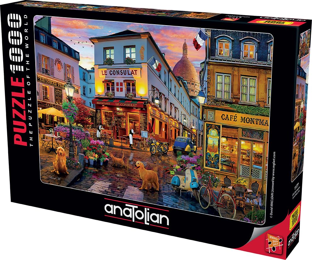 Anatolian Puzzle Cafe Montmartre 1000-Piece Jigsaw – Made in Türkiye