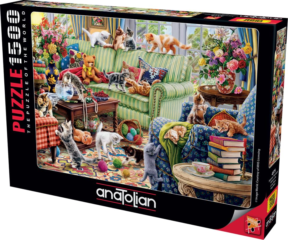 Anatolian Puzzle - Kittens in the Living Room 1500-Piece Jigsaw Puzzle #4575