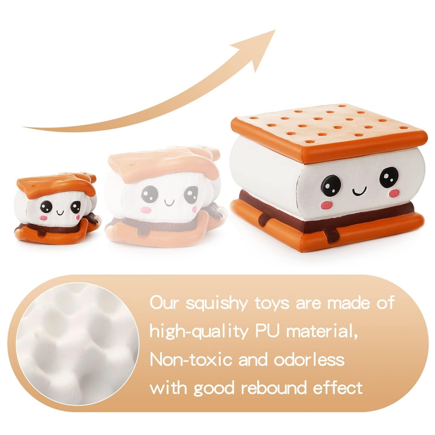 Anboor Smore Slow Rising Squishy Toy – Soft Scented Cookie Stress Relief for Kids