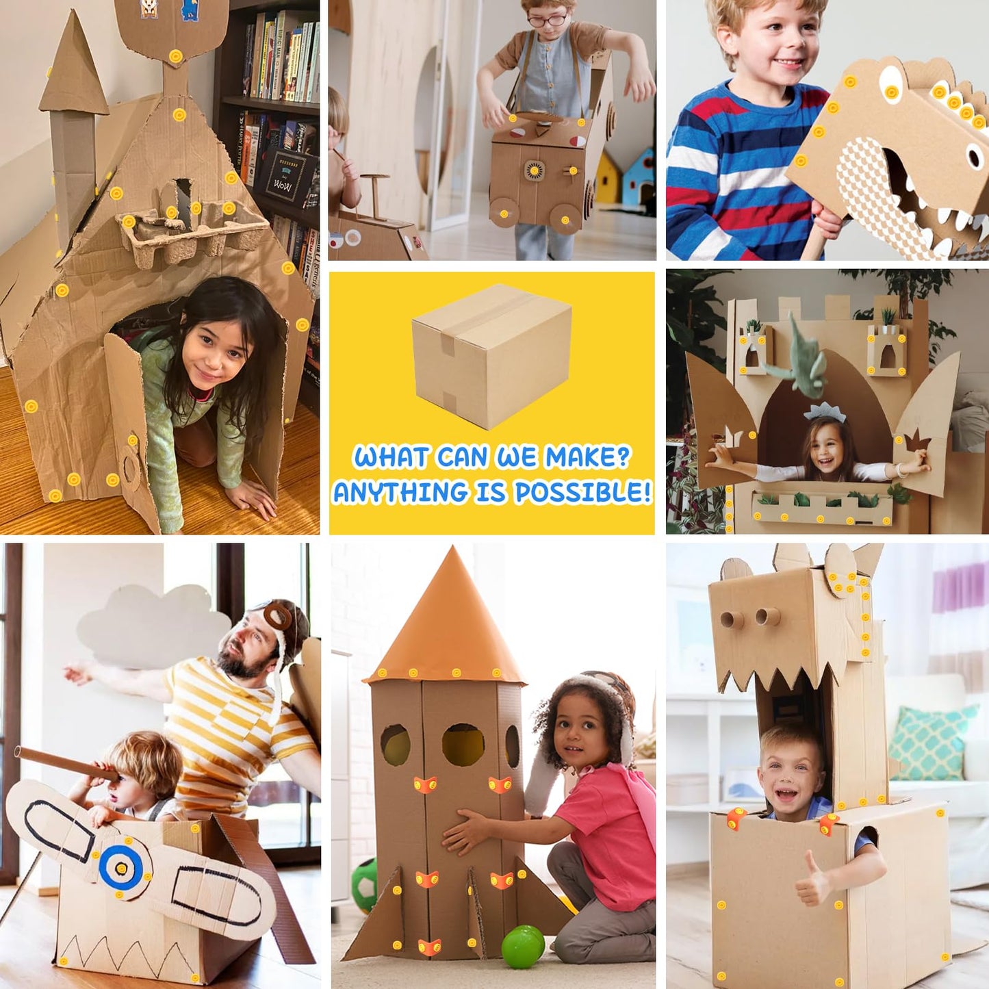 Ancaixin 148-Piece Cardboard Cutting Tools Kit – Safe DIY STEM Toy for Kids