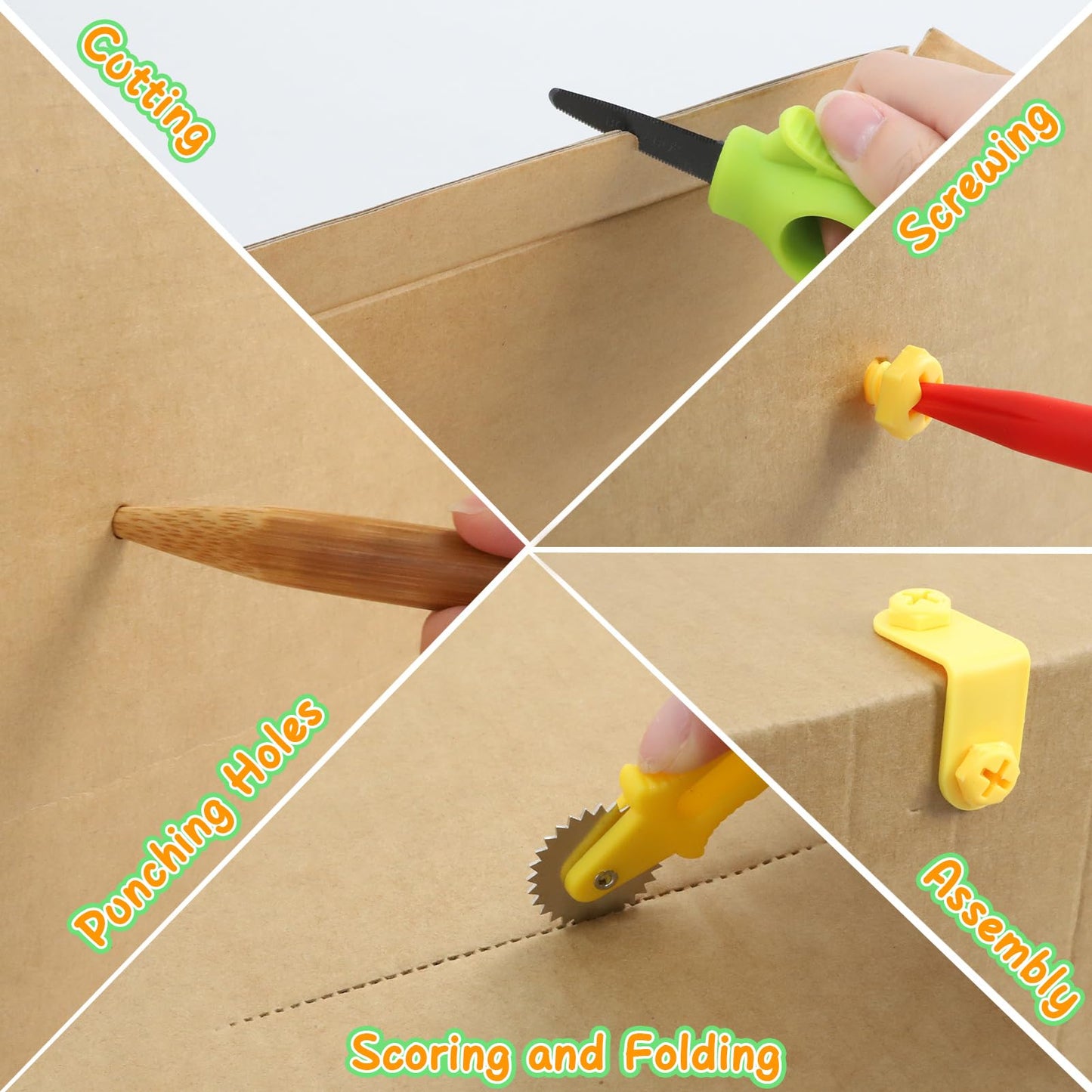 Ancaixin Cardboard Cutting Tools Kit – 273-Piece STEM DIY Construction Set for Kids Aged 4+