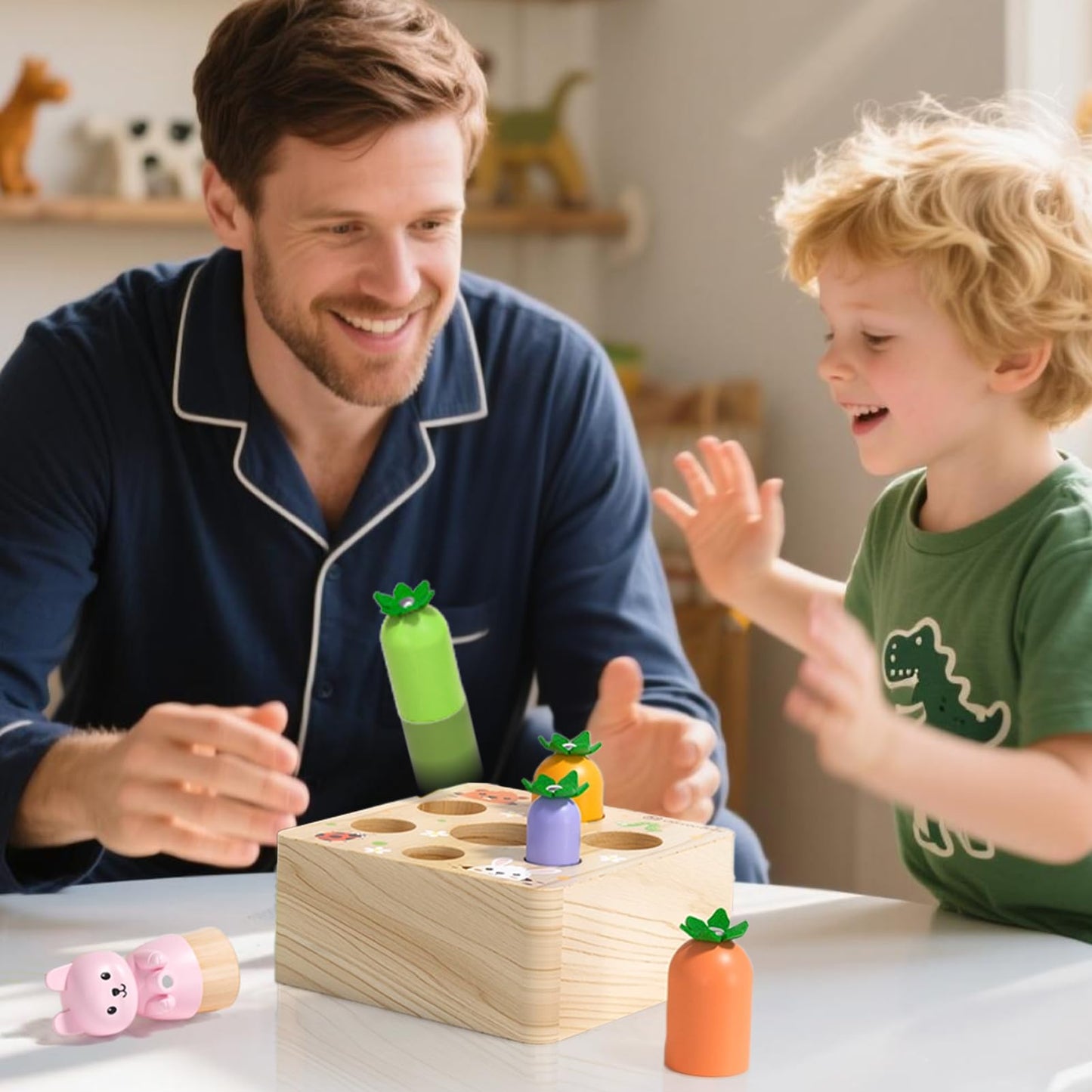 Ancaixin Montessori Baby Toy – Magnetic Carrot Game & Shape Sorting for 6-12 Months