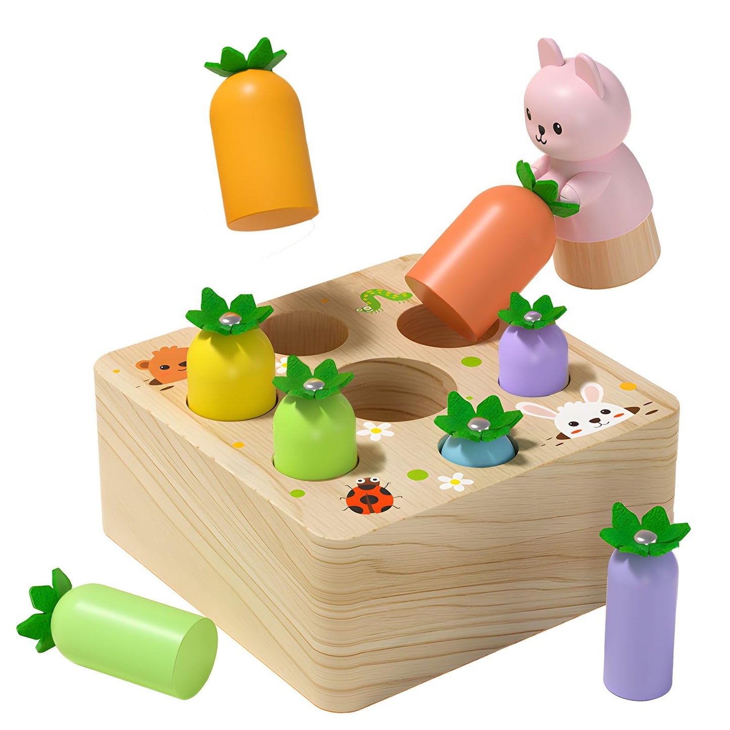 Ancaixin Montessori Baby Toy – Magnetic Carrot Game & Shape Sorting for 6-12 Months