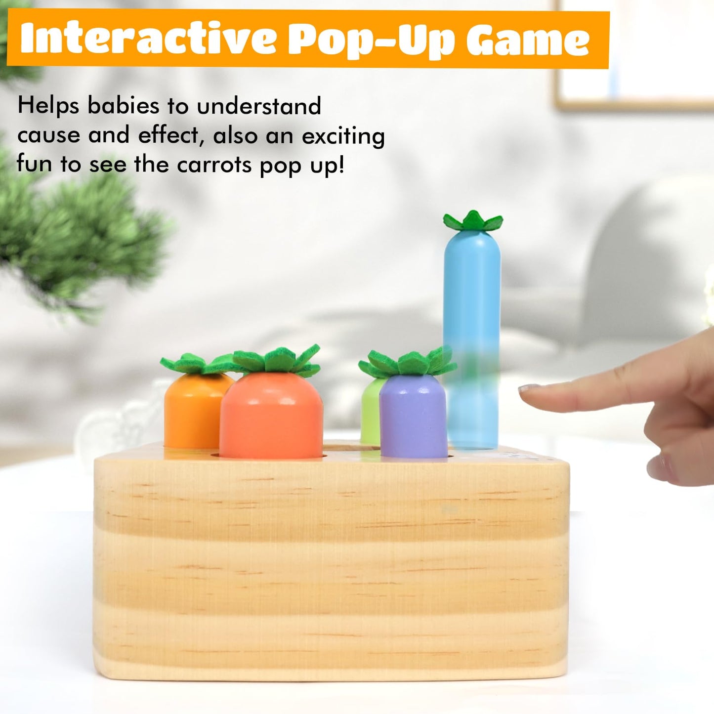 Ancaixin Montessori Baby Toy – Magnetic Carrot Game & Shape Sorting for 6-12 Months