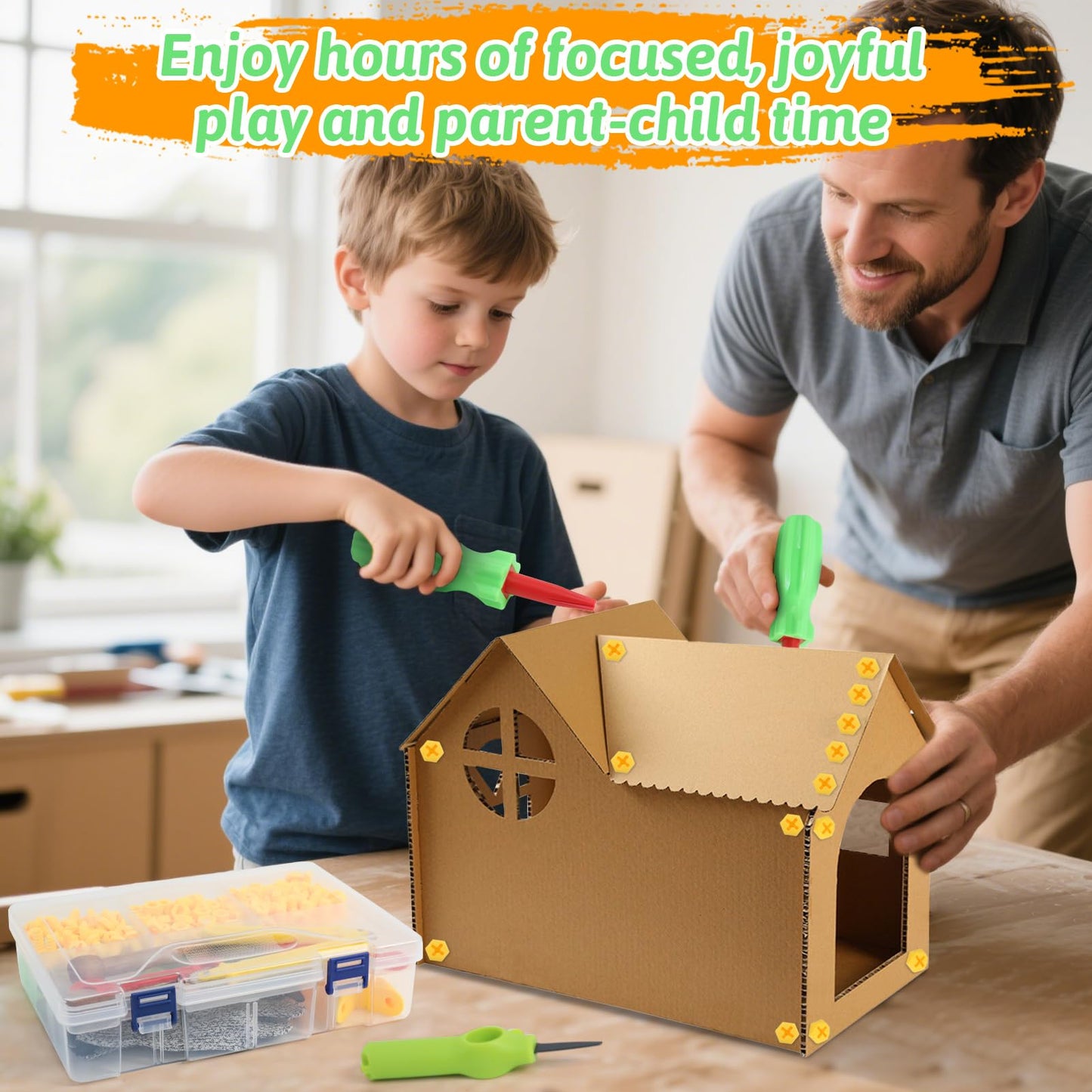 Ancaixin Cardboard Cutting Tools Kit – 273-Piece STEM DIY Construction Set for Kids Aged 4+