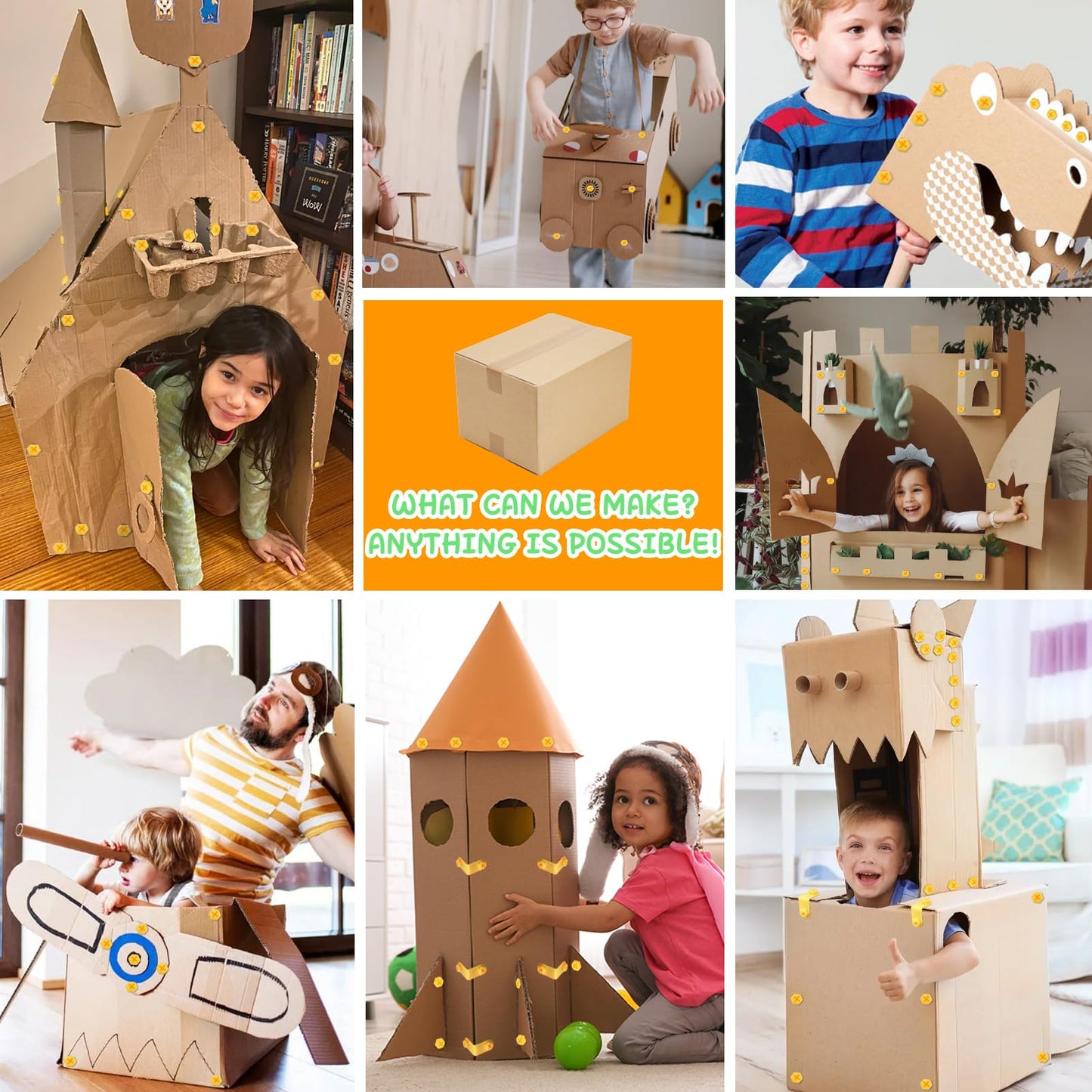 Ancaixin Cardboard Cutting Tools Kit – 273-Piece STEM DIY Construction Set for Kids Aged 4+