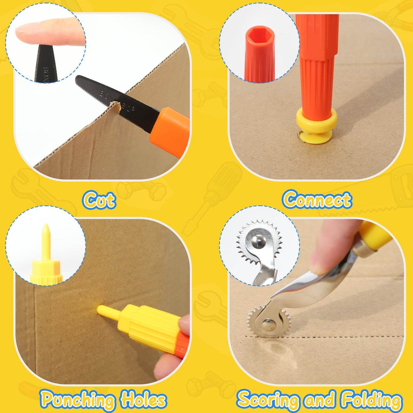 Ancaixin 148-Piece Cardboard Cutting Tools Kit – Safe DIY STEM Toy for Kids