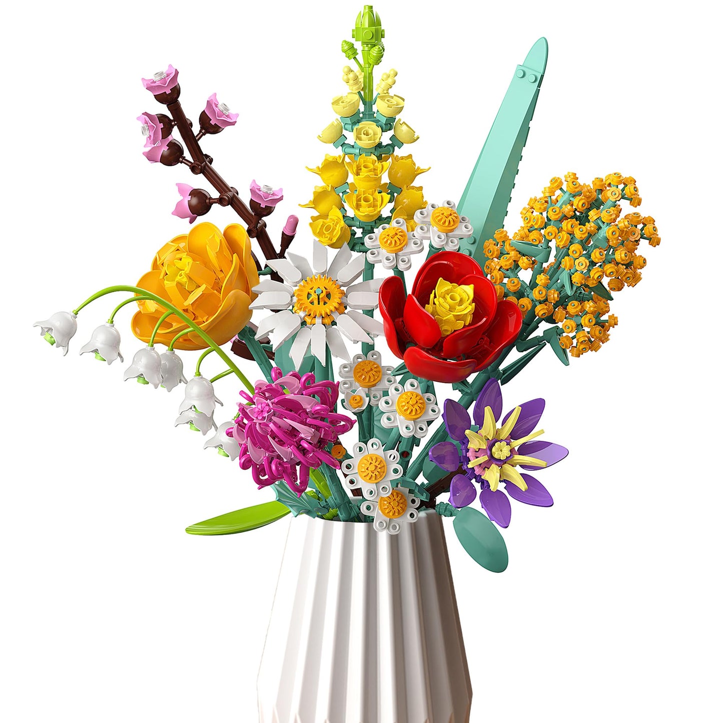 Ancesfun Flowers Bouquet Building Set – 1070PCS Wildflower Kit for Home Decor