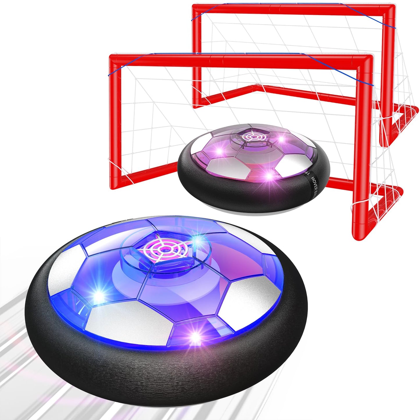 Ancesfun Hover Soccer Ball Set (2) with LED Lights and Foam Bumpers – Indoor/Outdoor USB Rechargeable