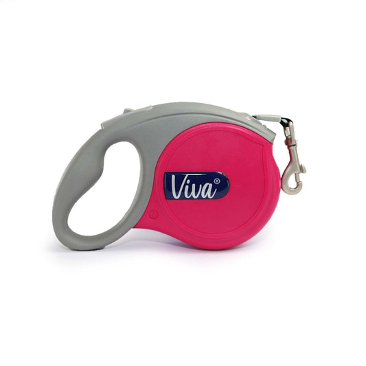 Ancol Viva Retractable Lead Med Pink