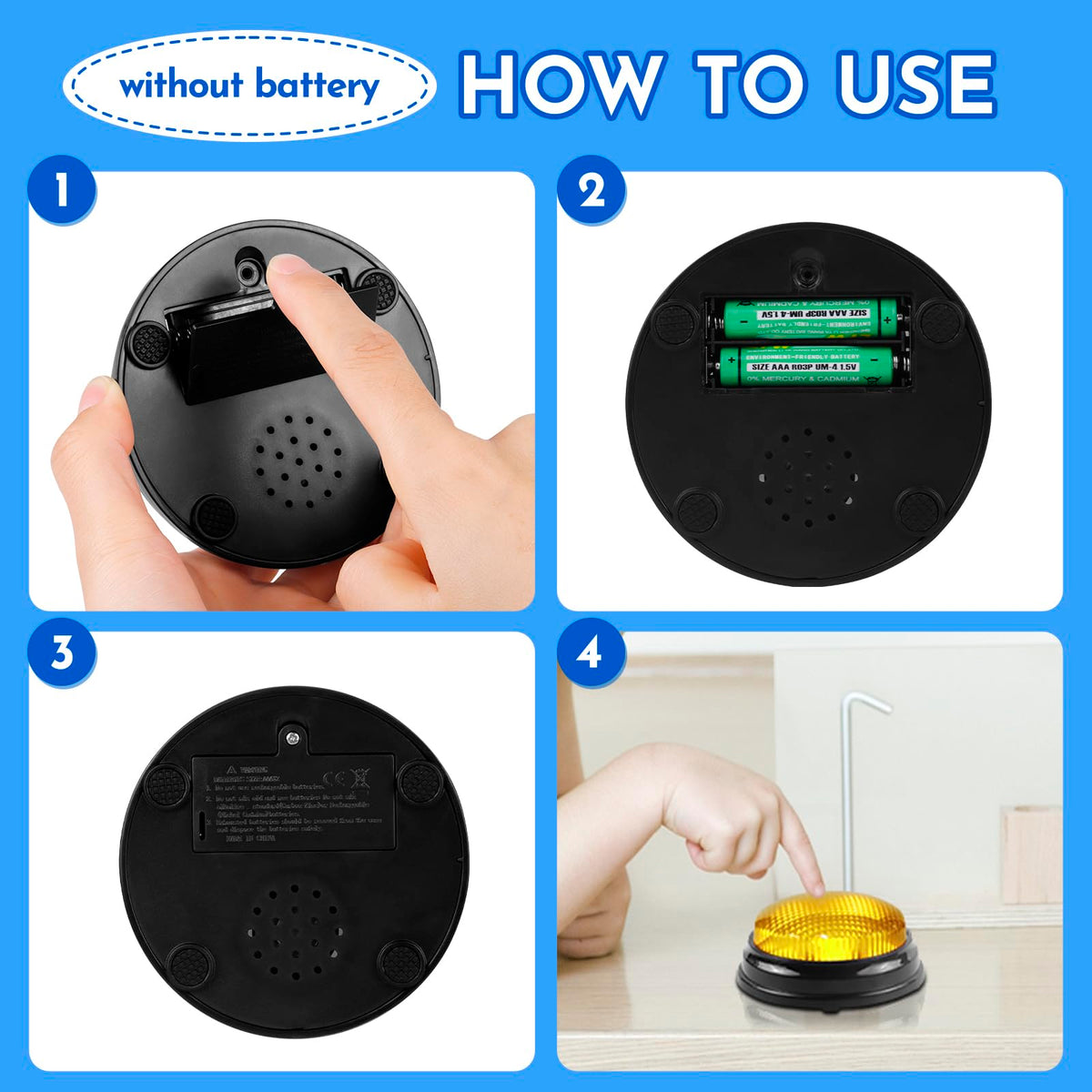 AndiluluBear Buzzers for Trivia Games – Lights, Sounds & Classroom & Family Fun